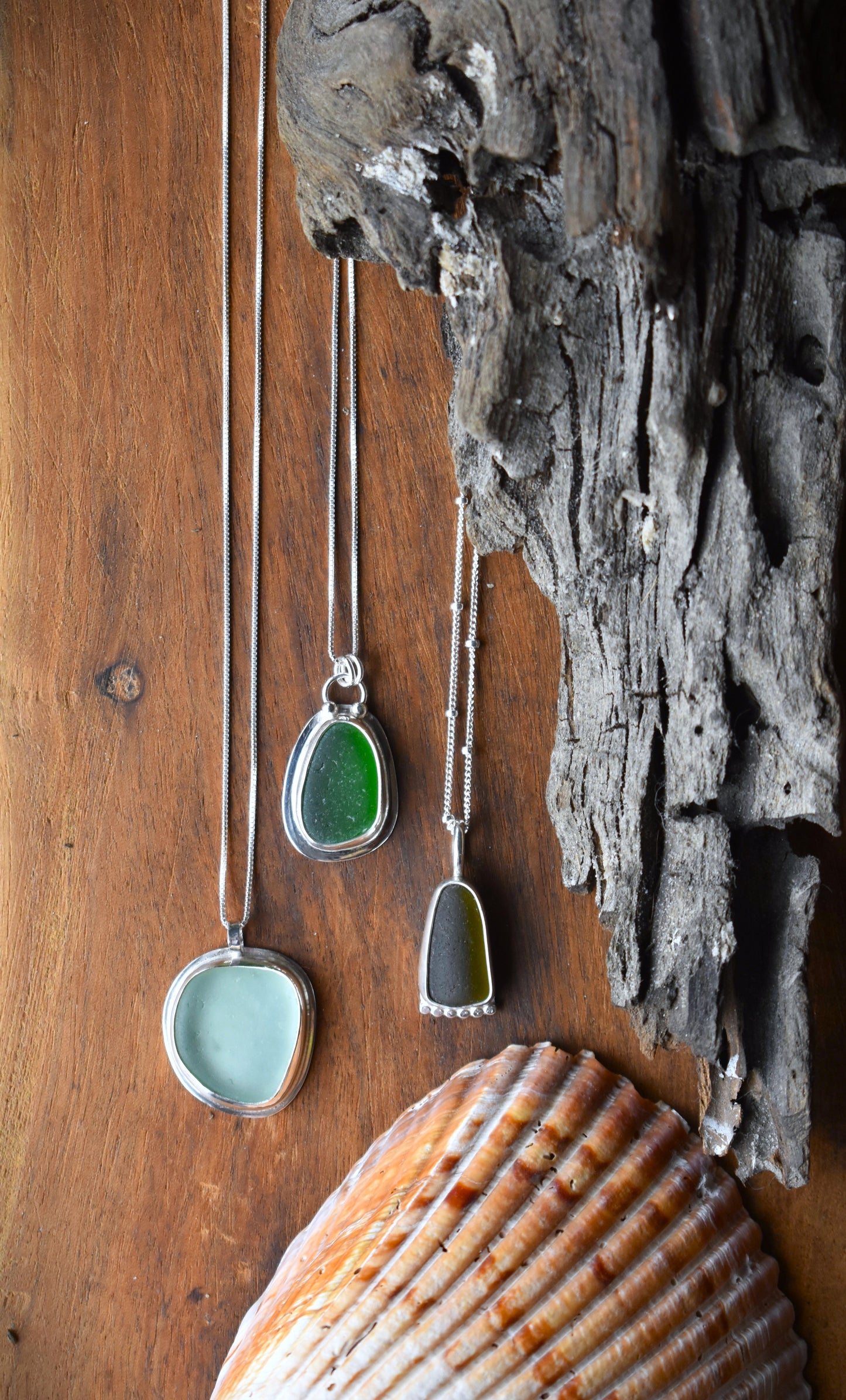 Sea Glass Necklace - Seafoam Green