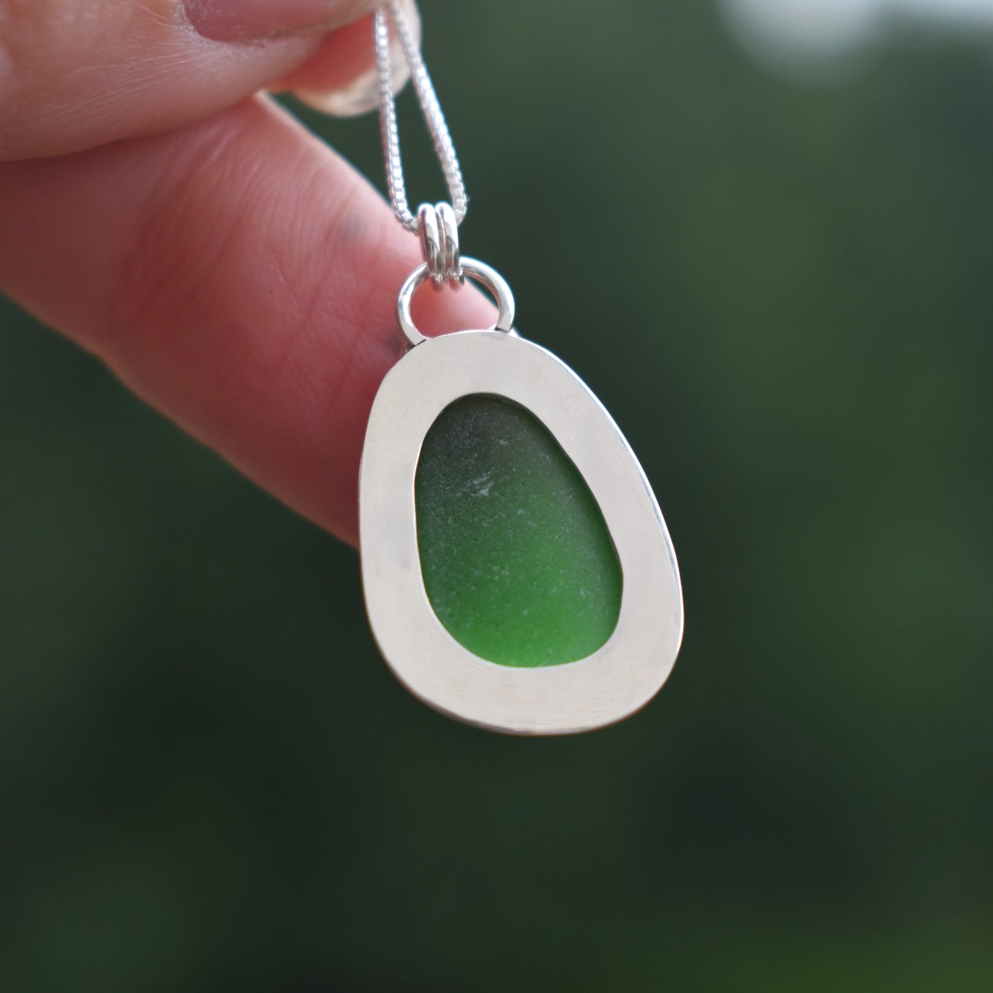Sea Glass Necklace - Bright Green