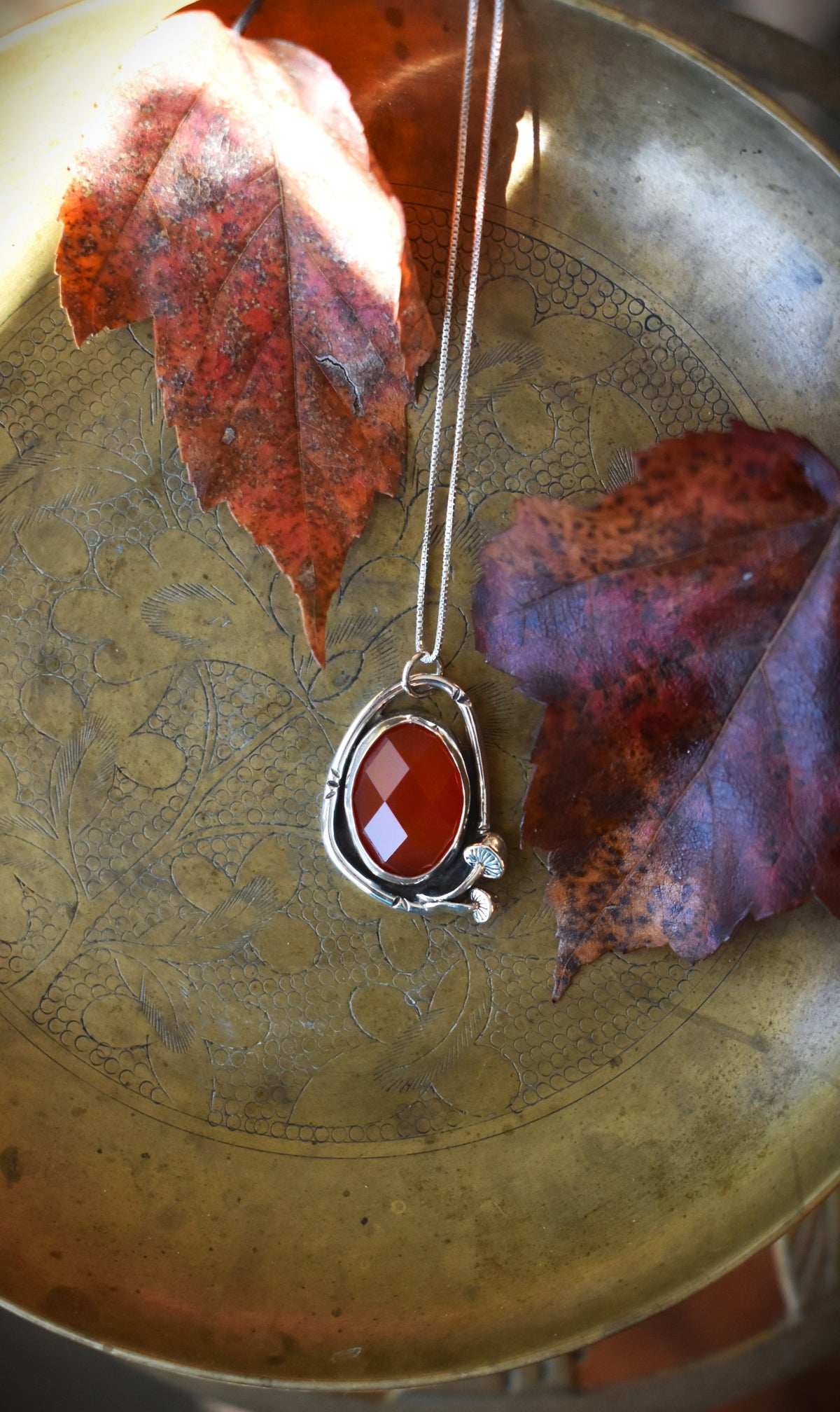 Carnelian & Mushroom Necklace