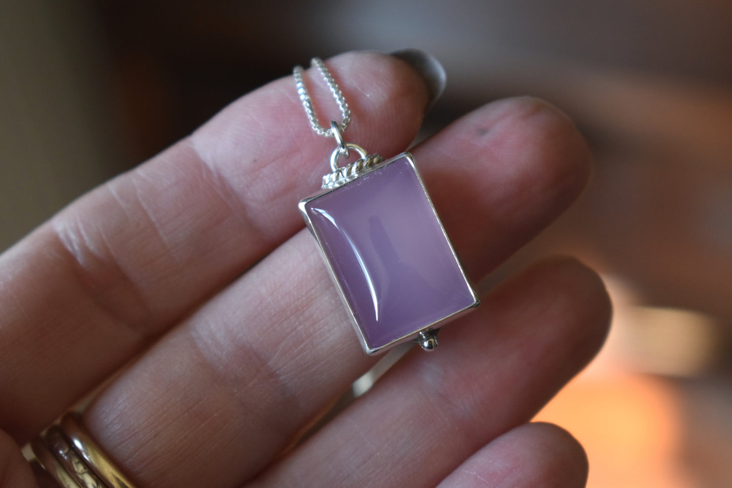 Lilac Bloom Chalcedony Necklace