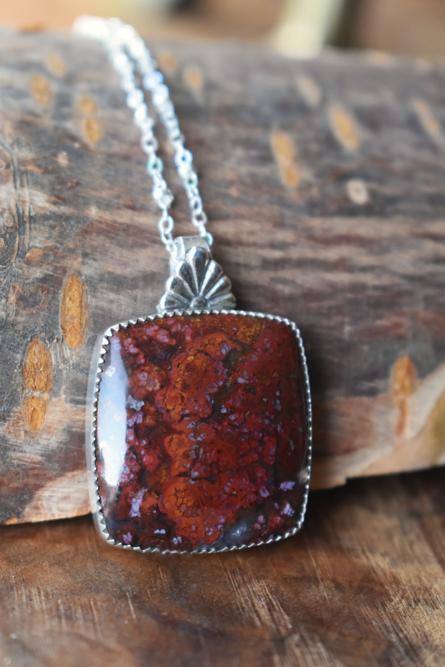 Brenda Plume Agate Necklace
