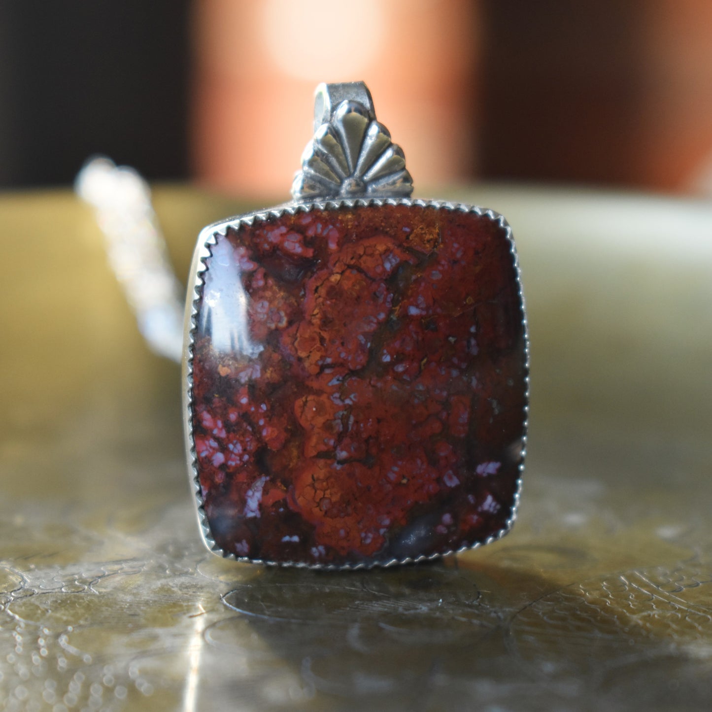 Brenda Plume Agate Necklace