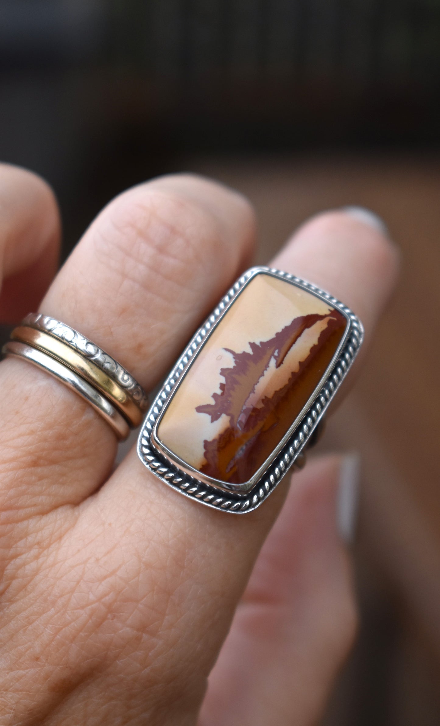 Red Falcon Jasper Ring - size 7.5