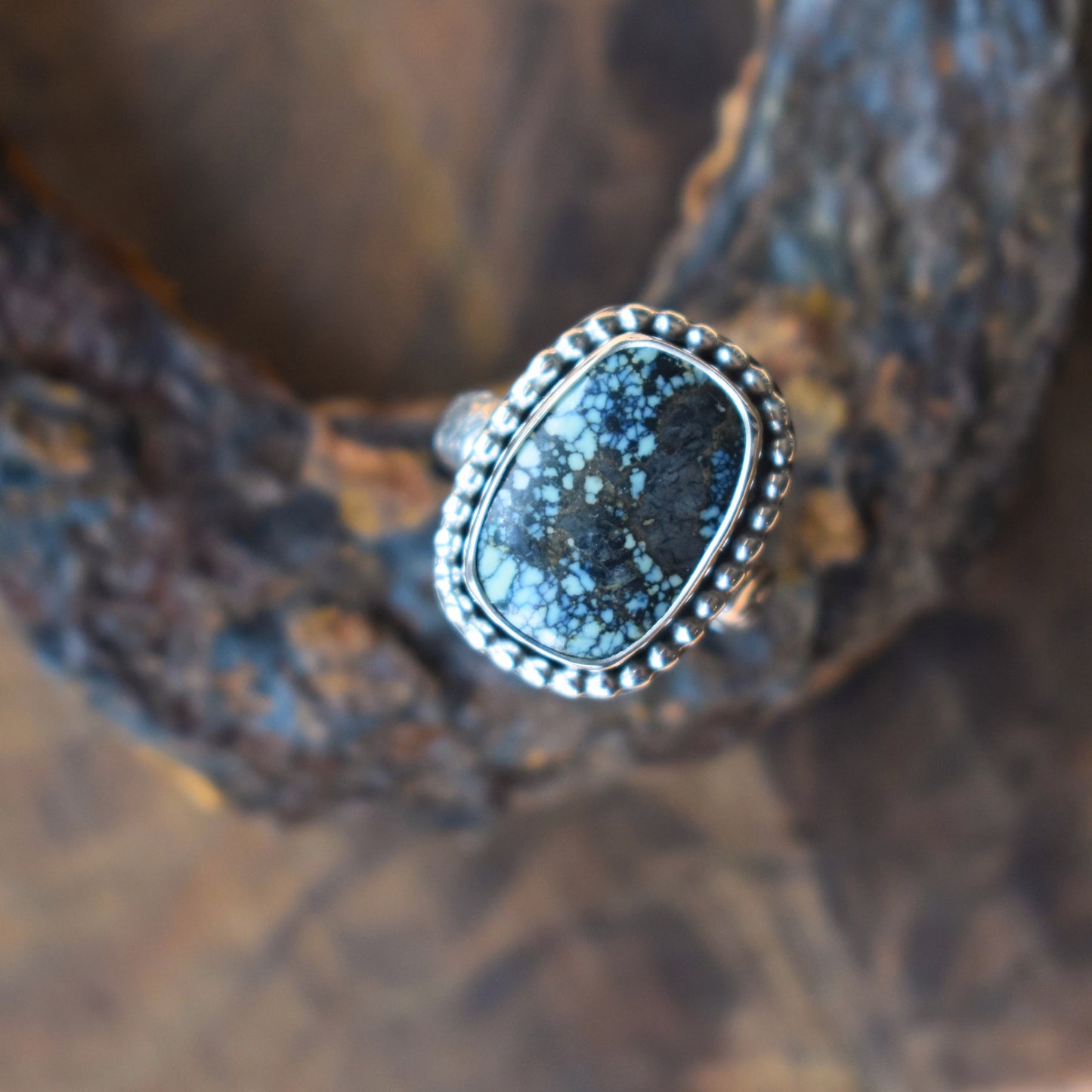 Angel Wing Variscite Ring - size 6.5