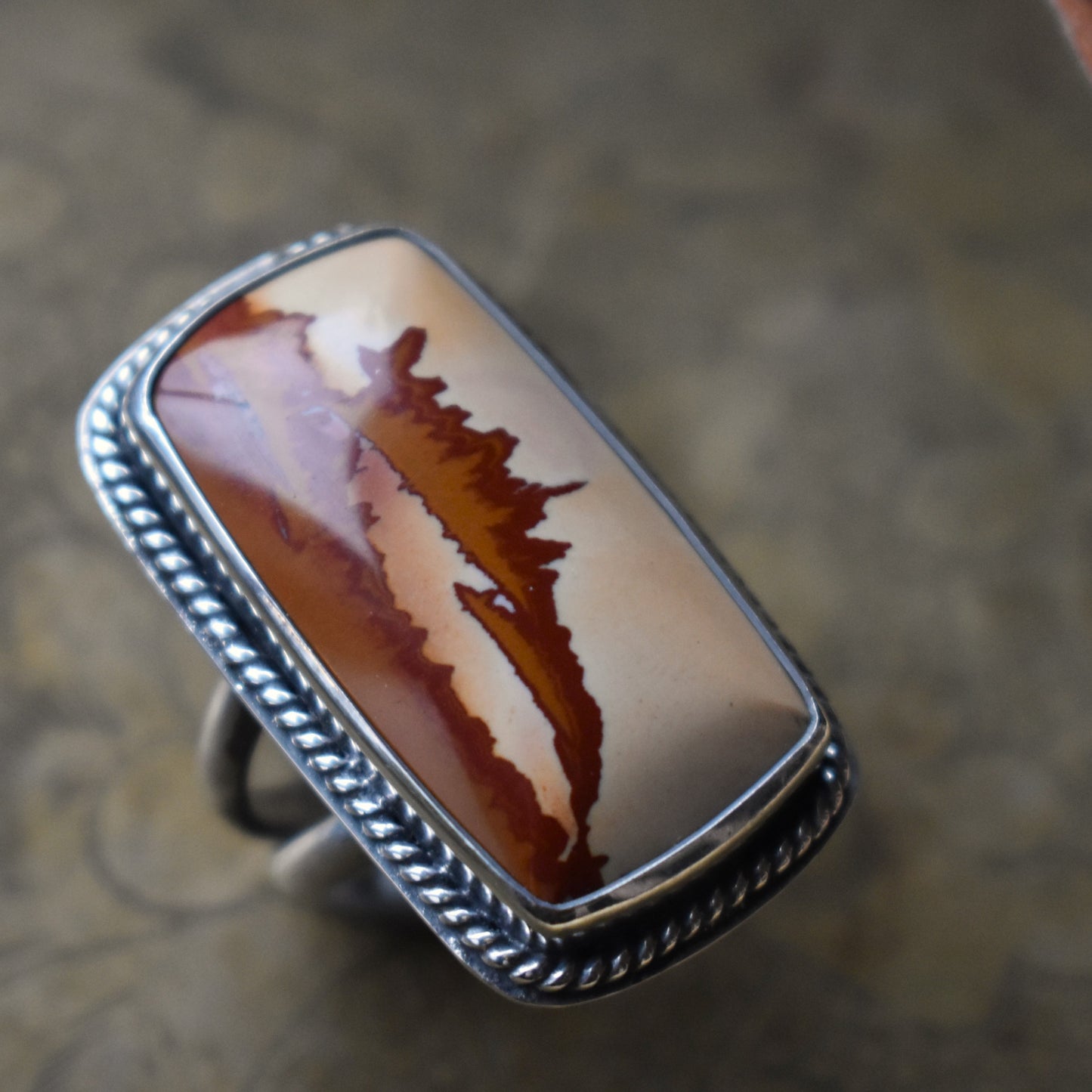 Red Falcon Jasper Ring - size 7.5