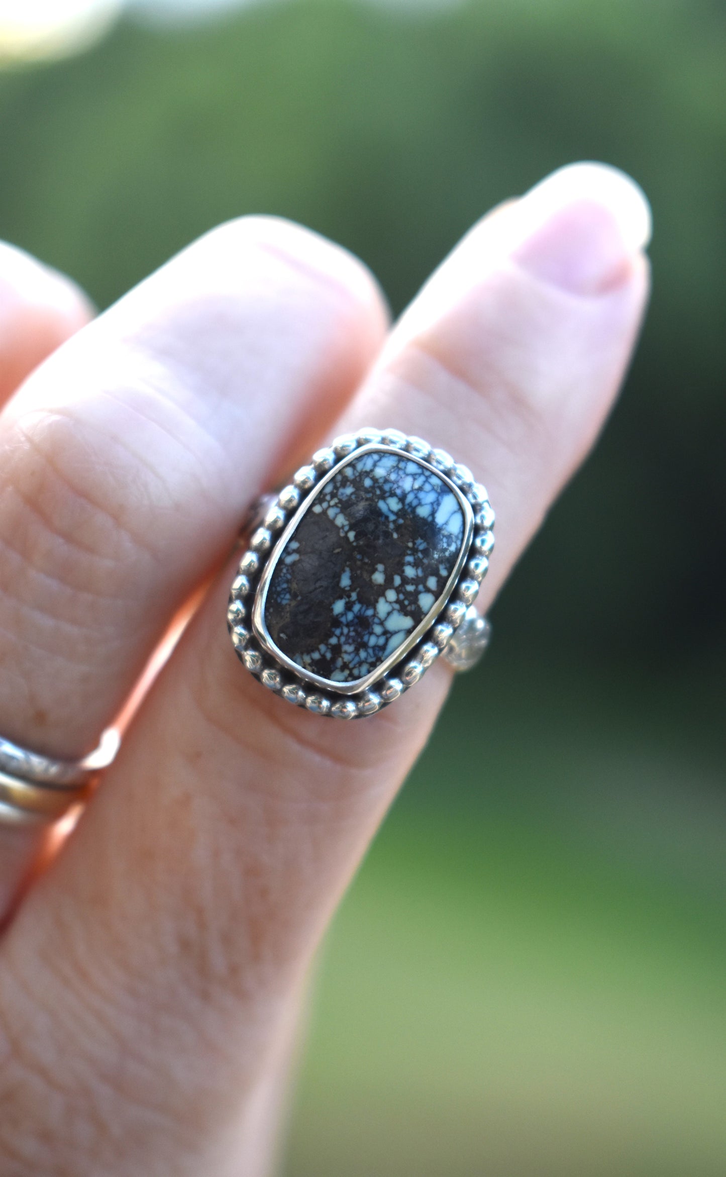 Angel Wing Variscite Ring - size 6.5