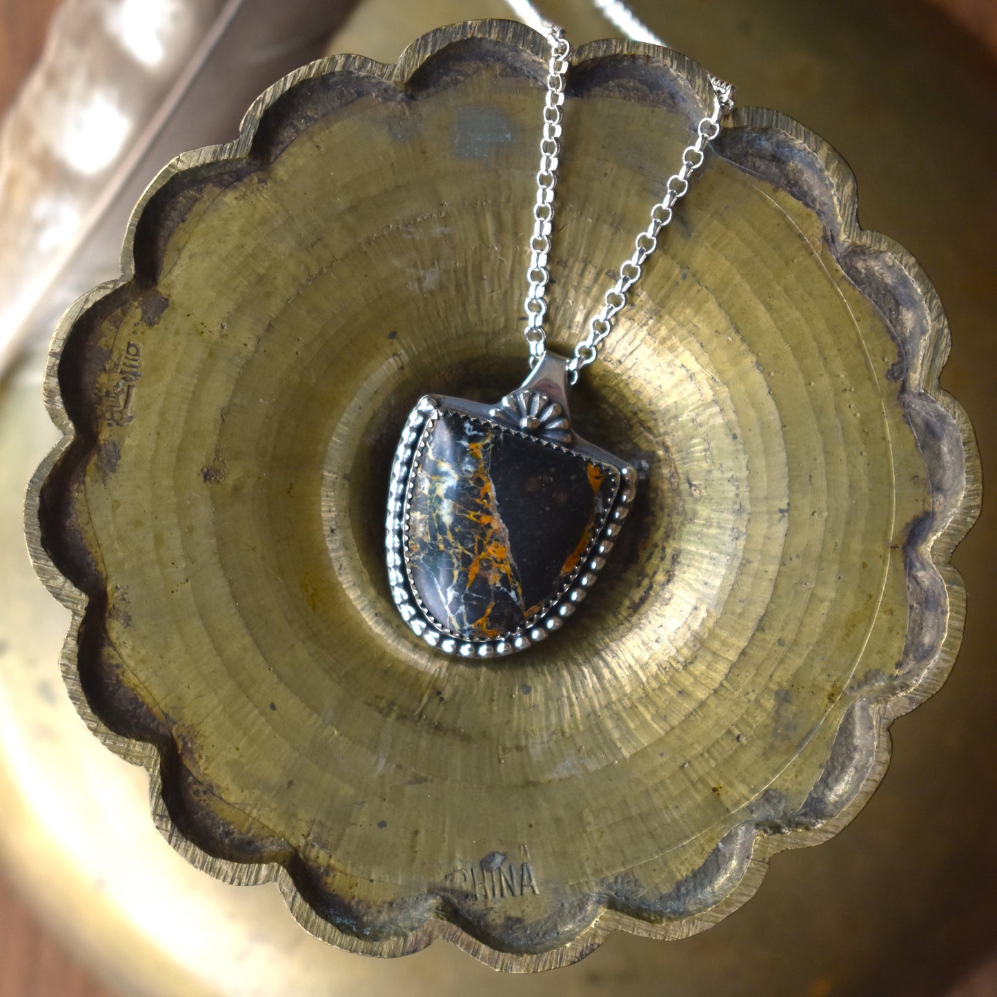 Iron Buffalo Stone Necklace