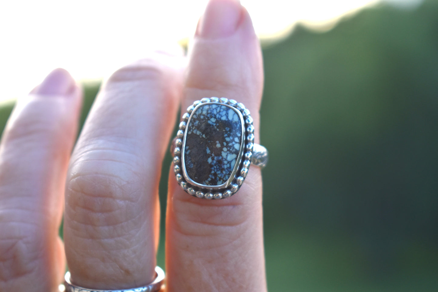 Angel Wing Variscite Ring - size 6.5