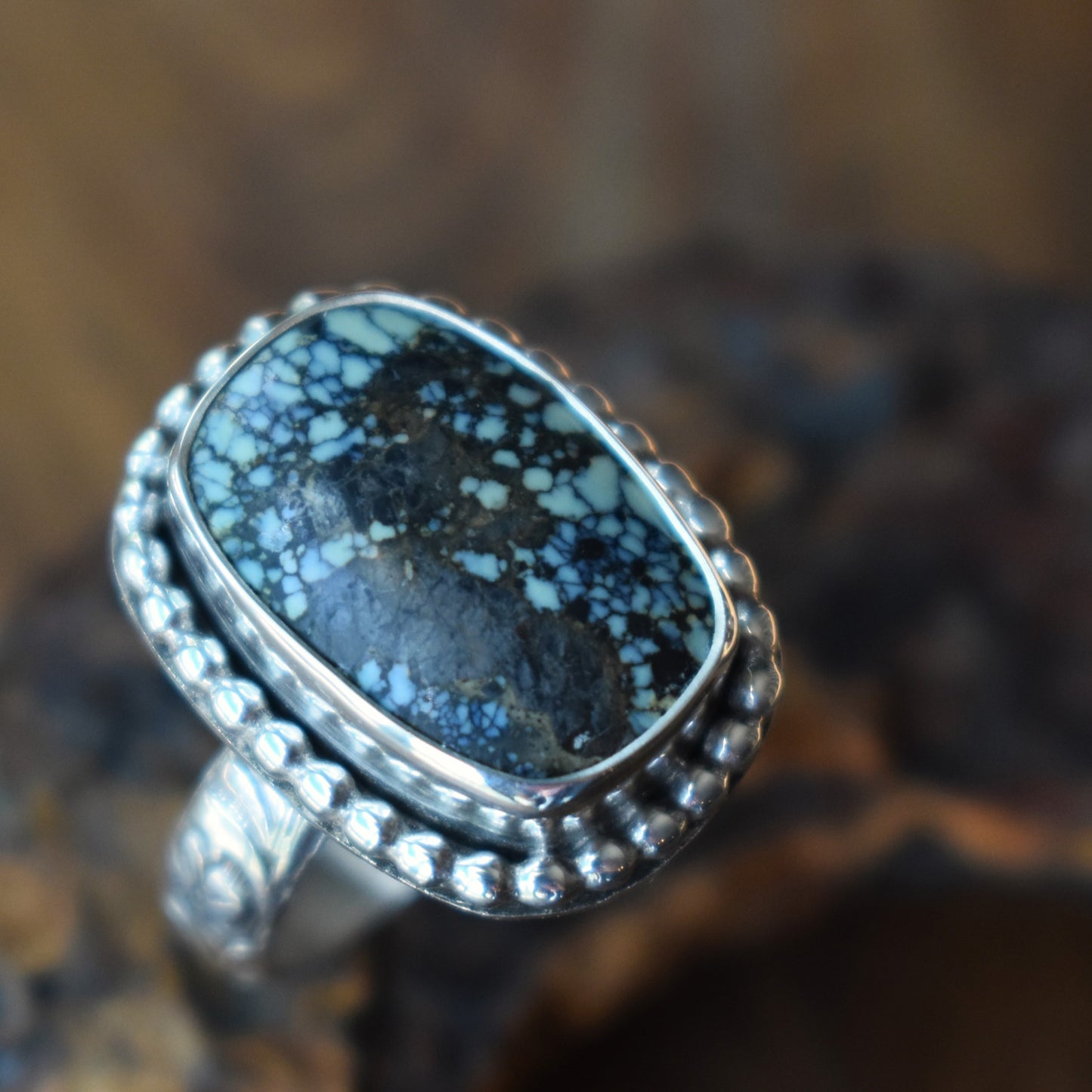 Angel Wing Variscite Ring - size 6.5