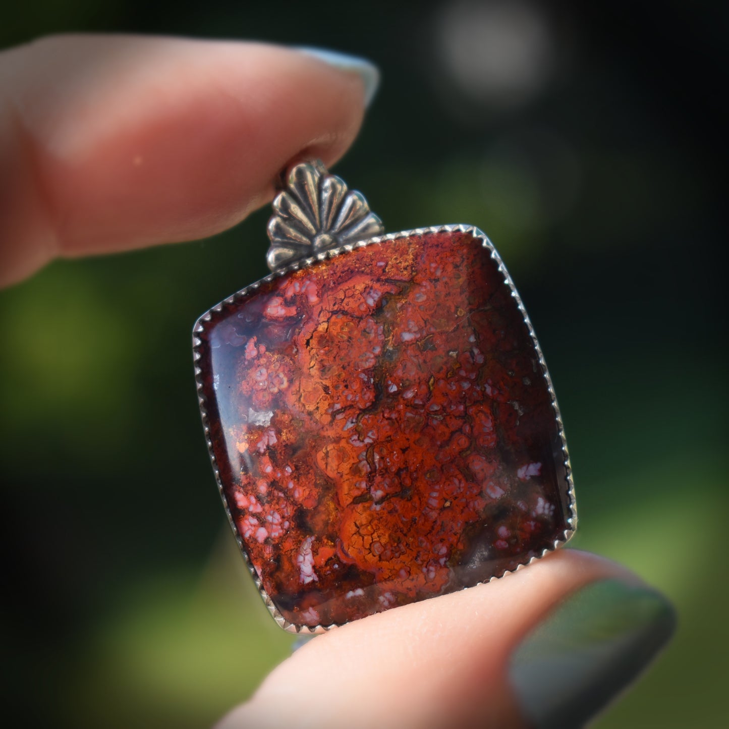 Brenda Plume Agate Necklace