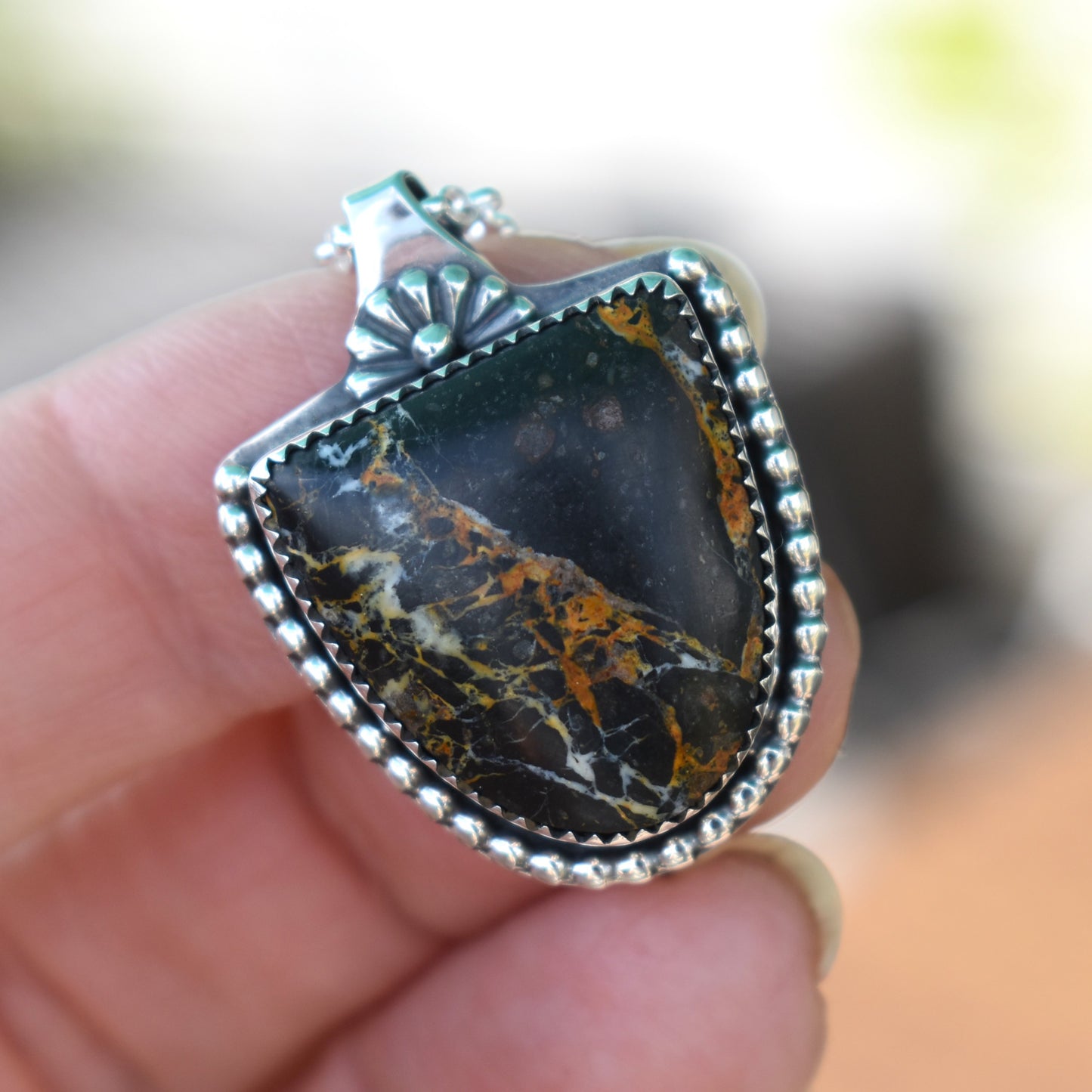 Iron Buffalo Stone Necklace
