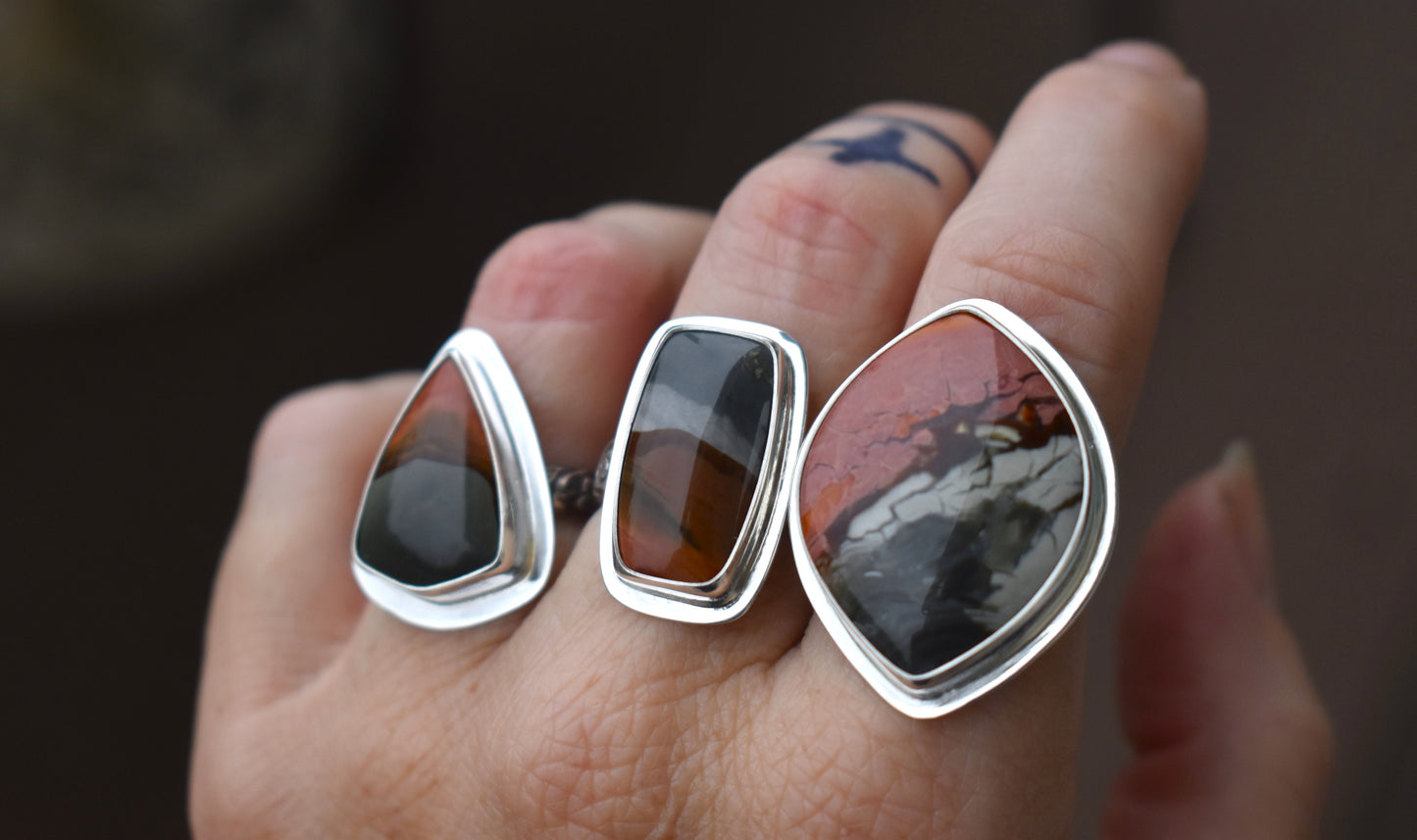 Brecciated Polychrome Jasper Ring - size 8.25
