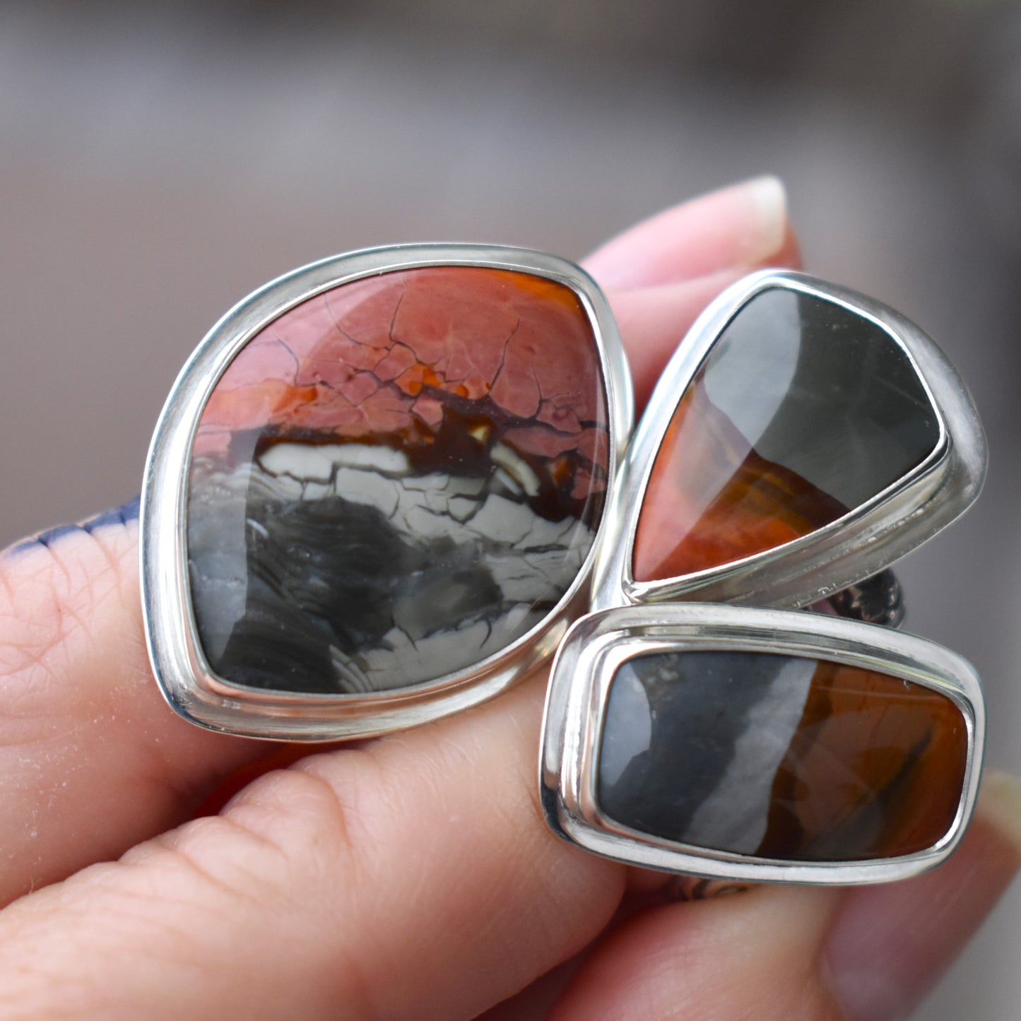 Brecciated Polychrome Jasper Ring - size 8.25
