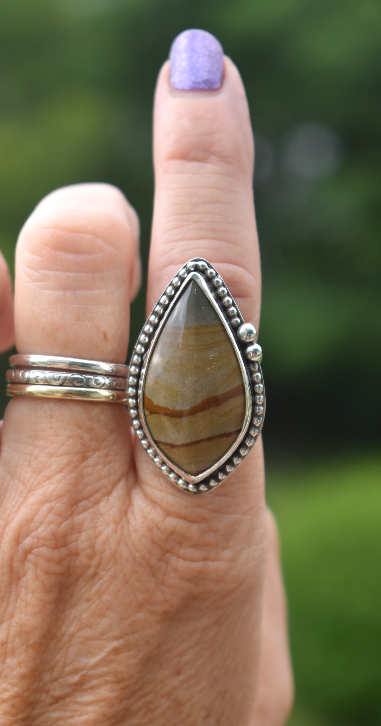 Cripple Creek Picture Jasper Ring - size 7