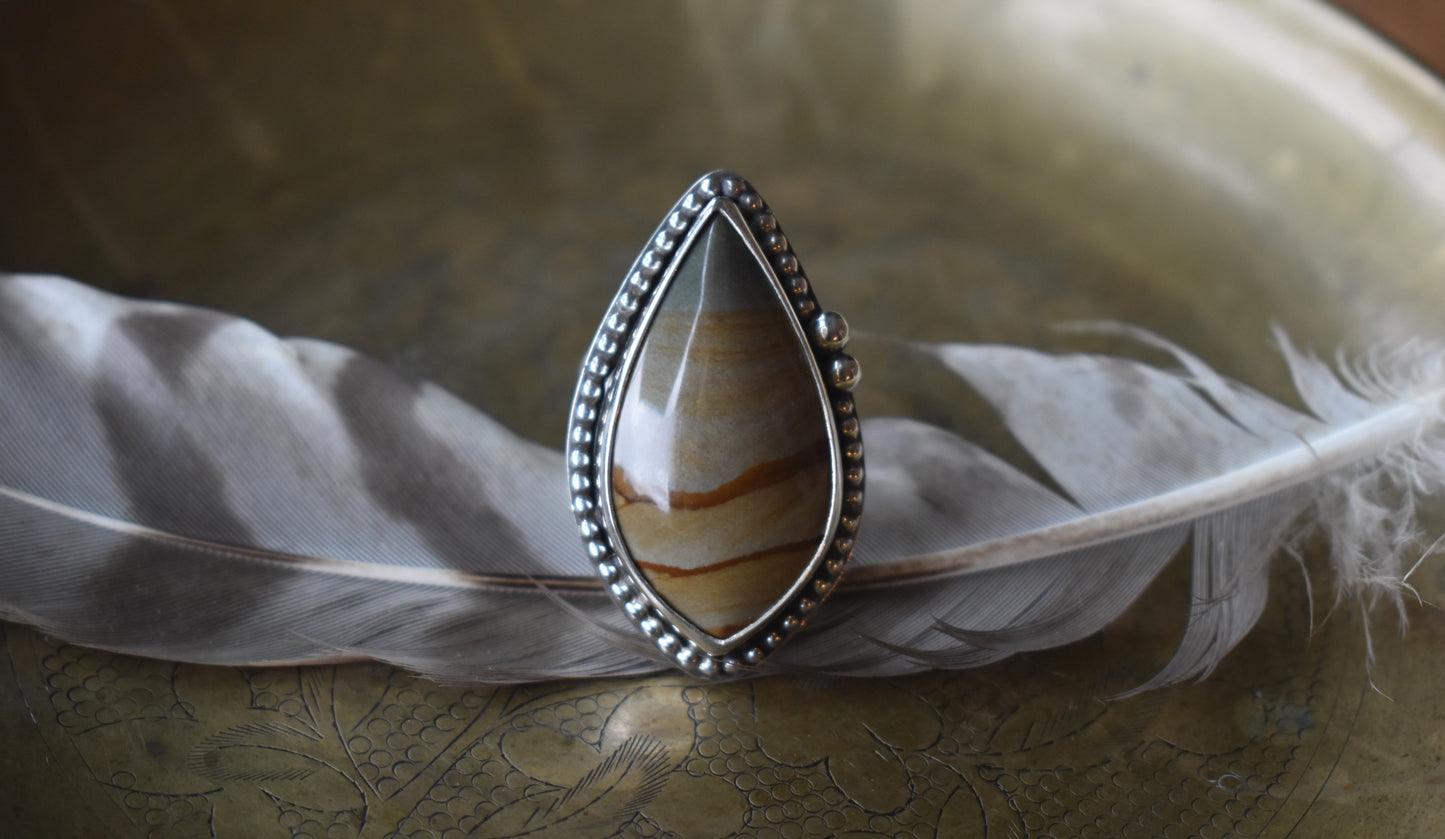 Cripple Creek Picture Jasper Ring - size 7