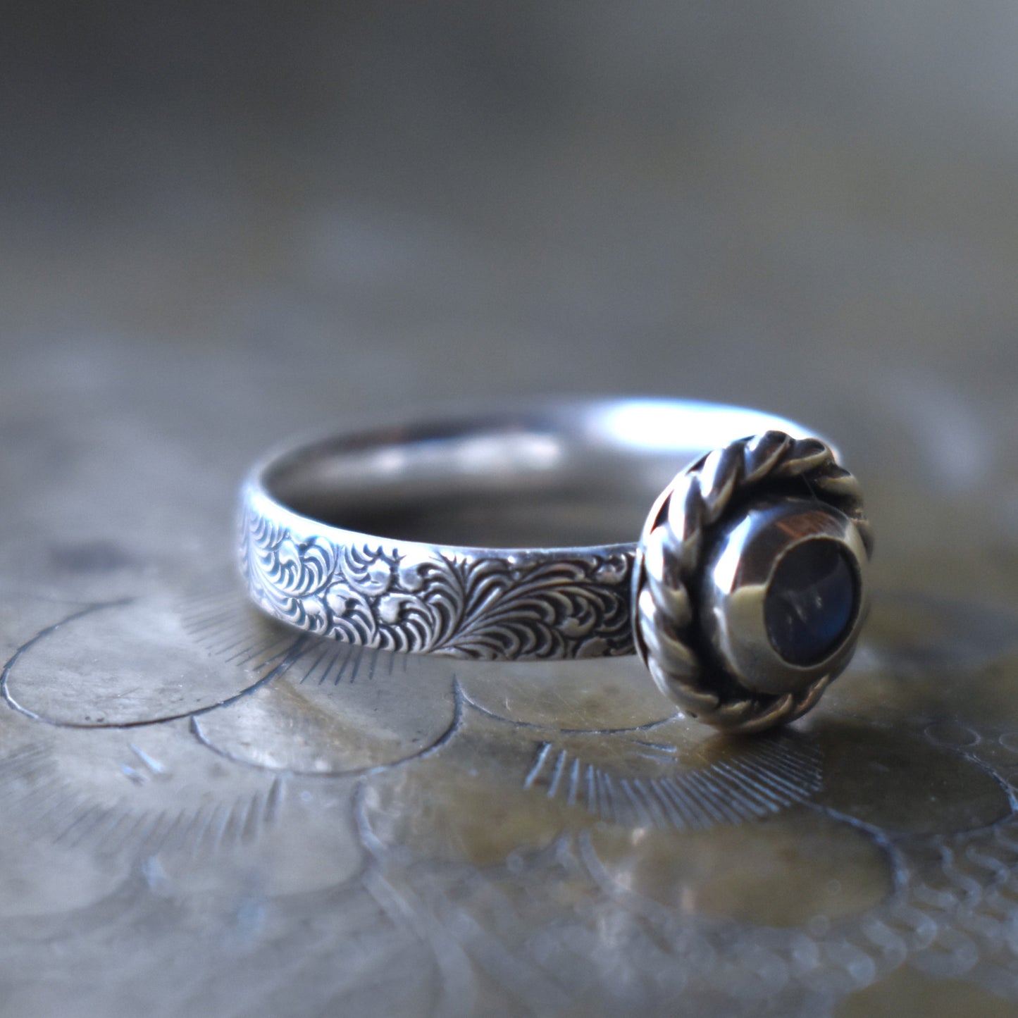 Rainbow Moonstone Ring