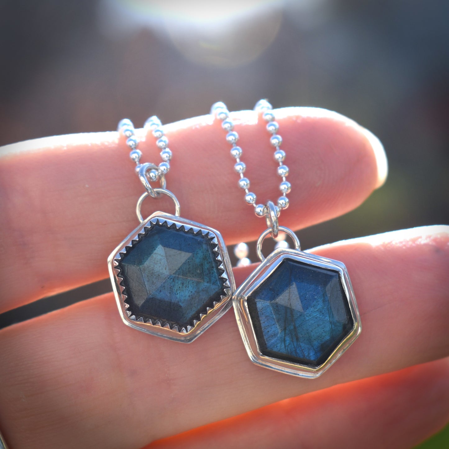Labradorite Hexagon Necklace