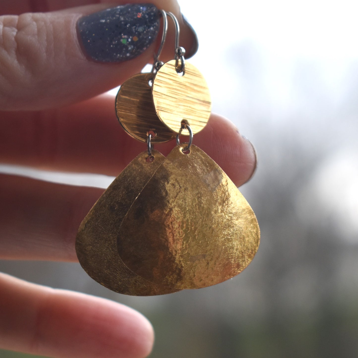 Mixed Metal Statement Earrings