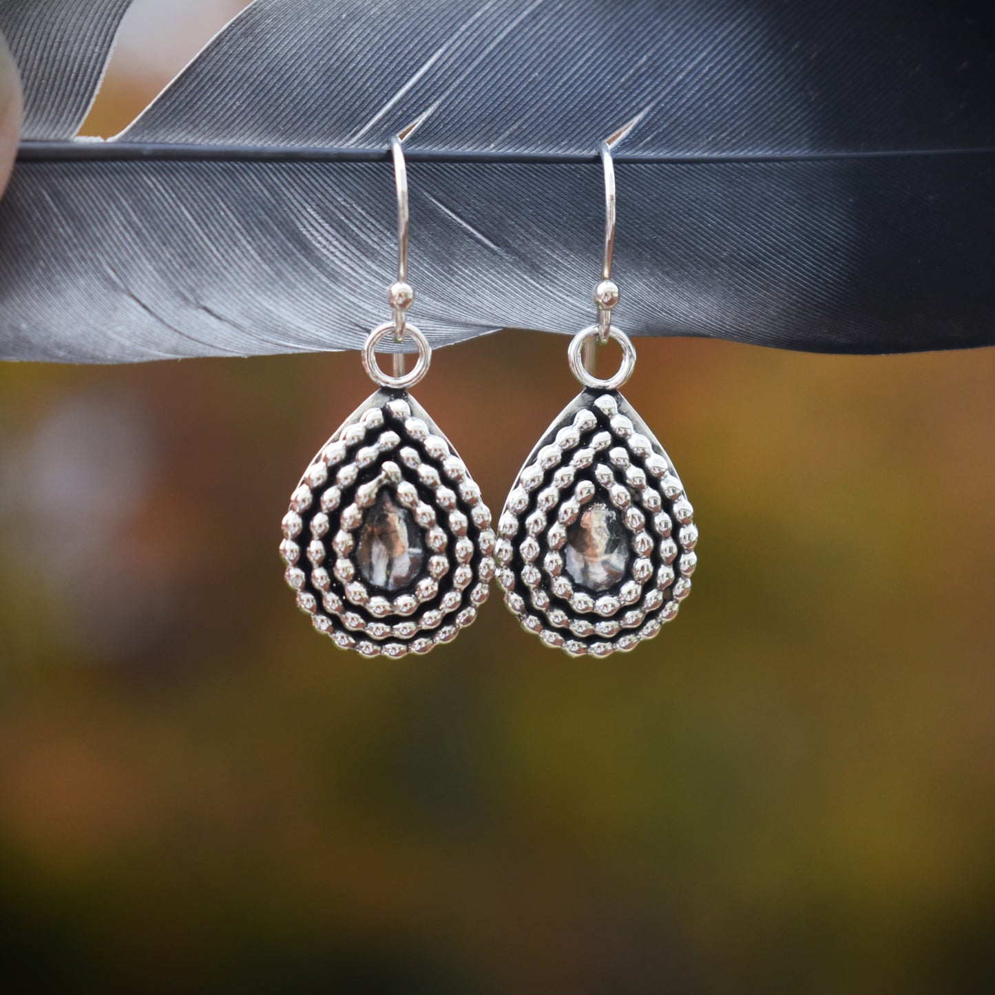 Bali Inspired Sterling Teardrop Earrings