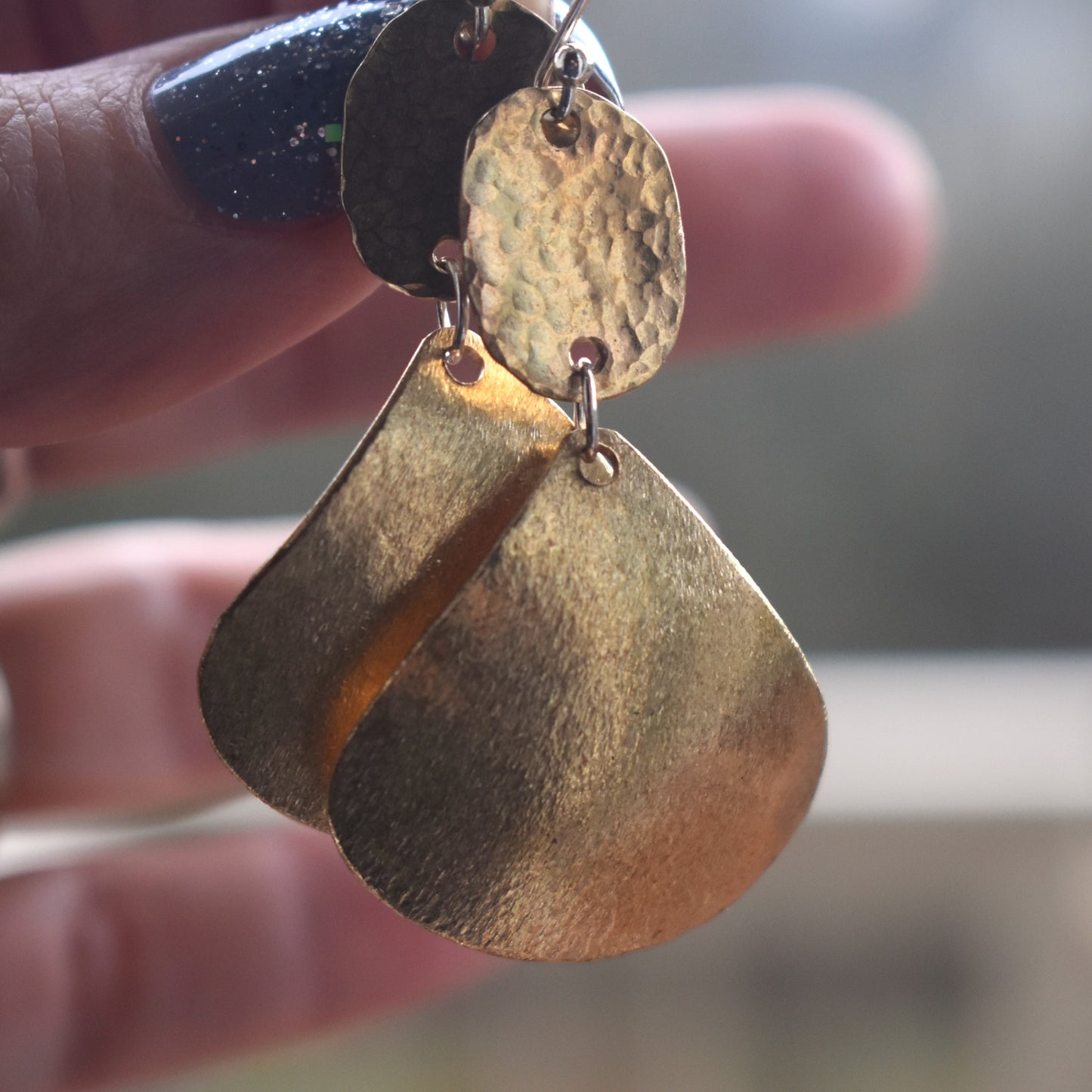 Mixed Metal Statement Earrings