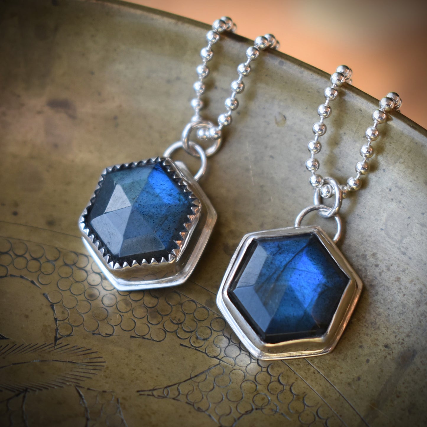 Labradorite Hexagon Necklace