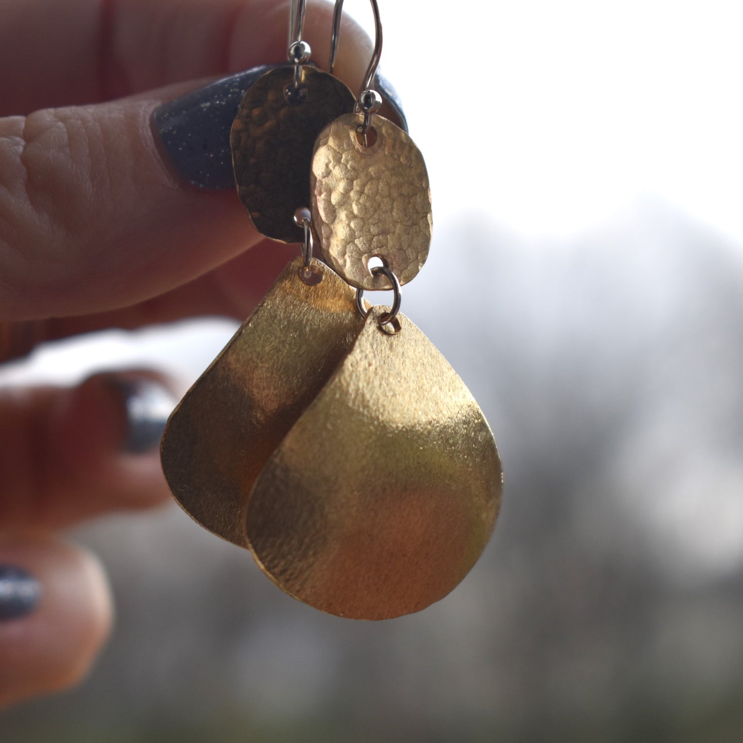 Mixed Metal Statement Earrings