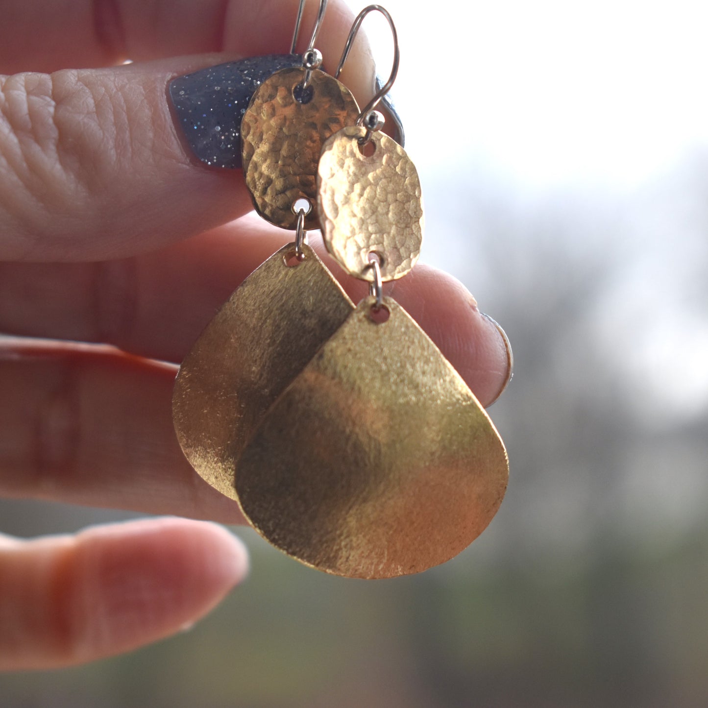 Mixed Metal Statement Earrings