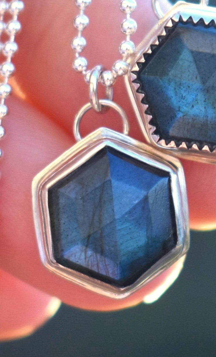 Labradorite Hexagon Necklace