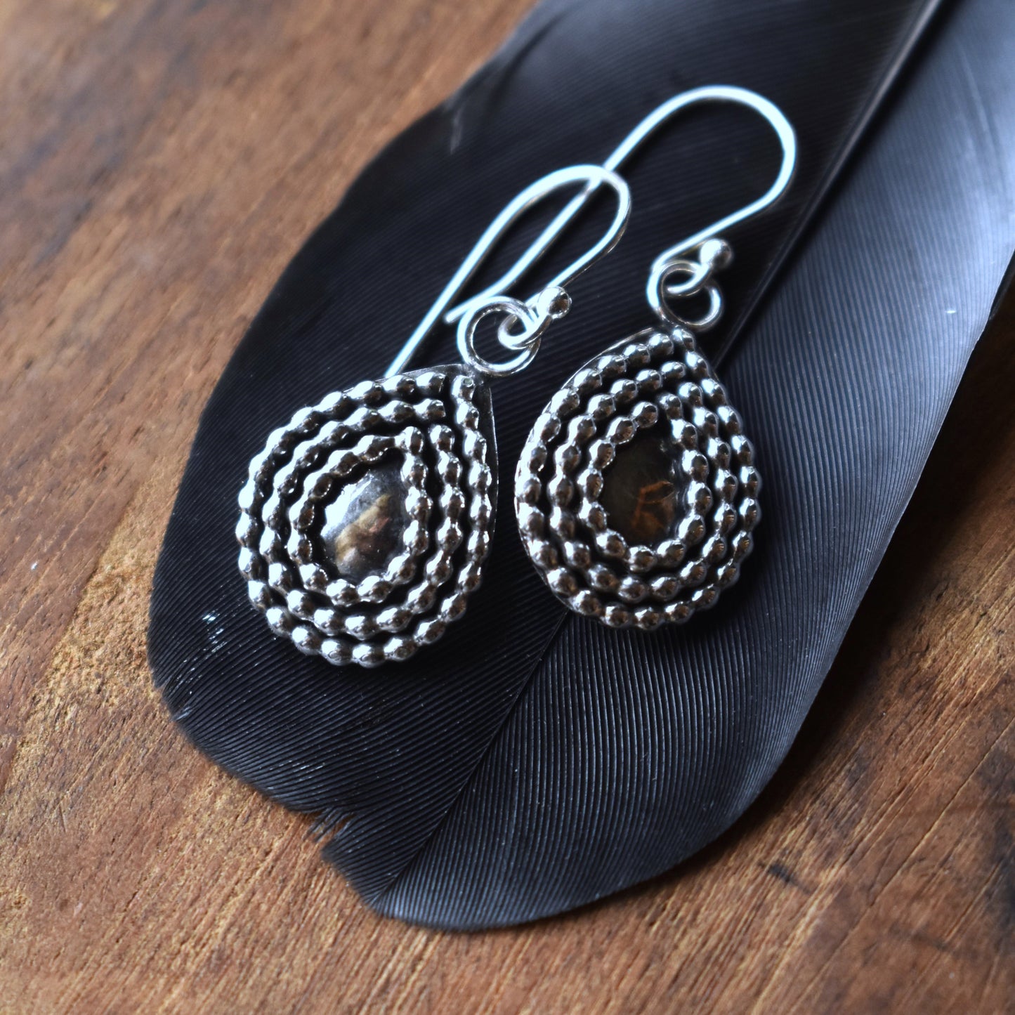 Bali Inspired Sterling Teardrop Earrings