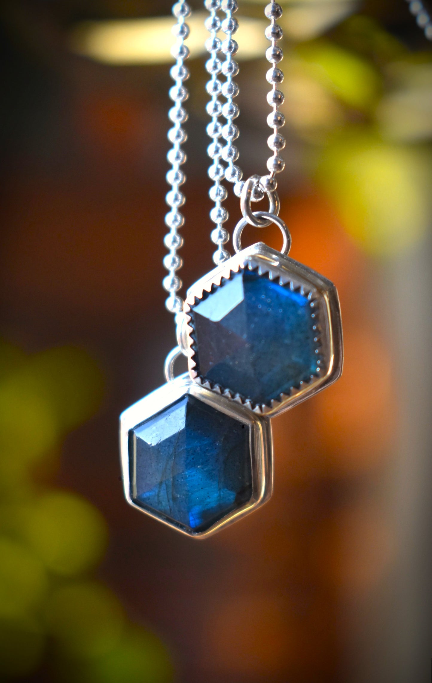 Labradorite Hexagon Necklace