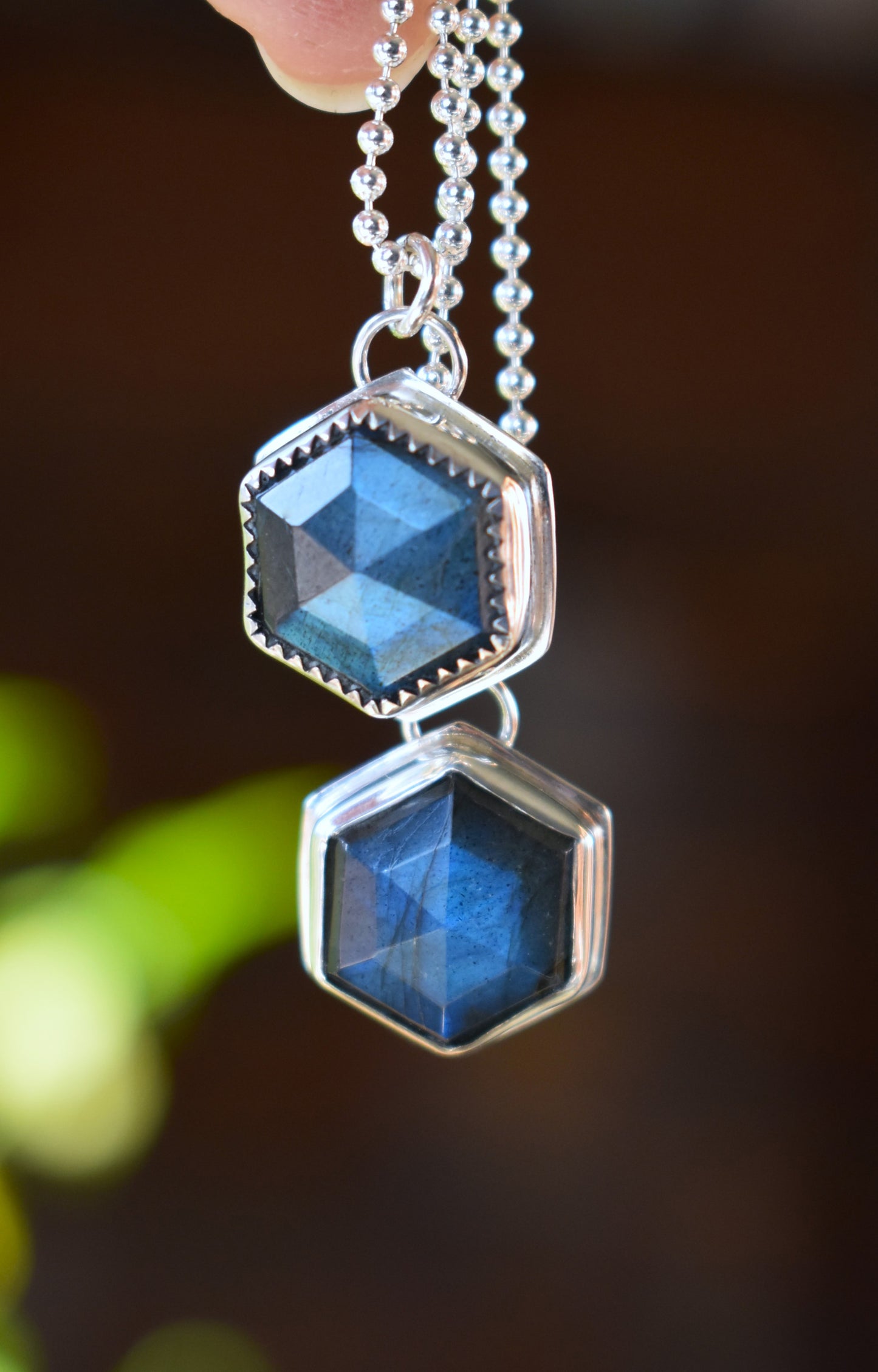 Labradorite Hexagon Necklace