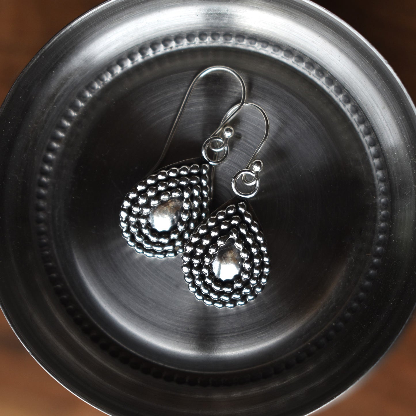 Bali Inspired Sterling Teardrop Earrings