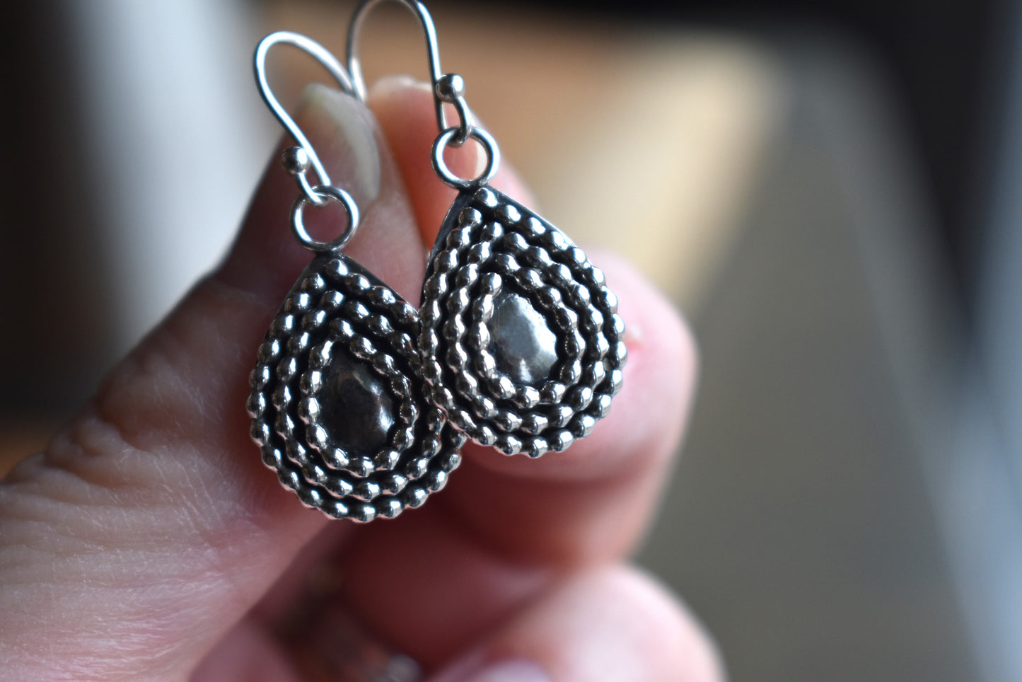 Bali Inspired Sterling Teardrop Earrings