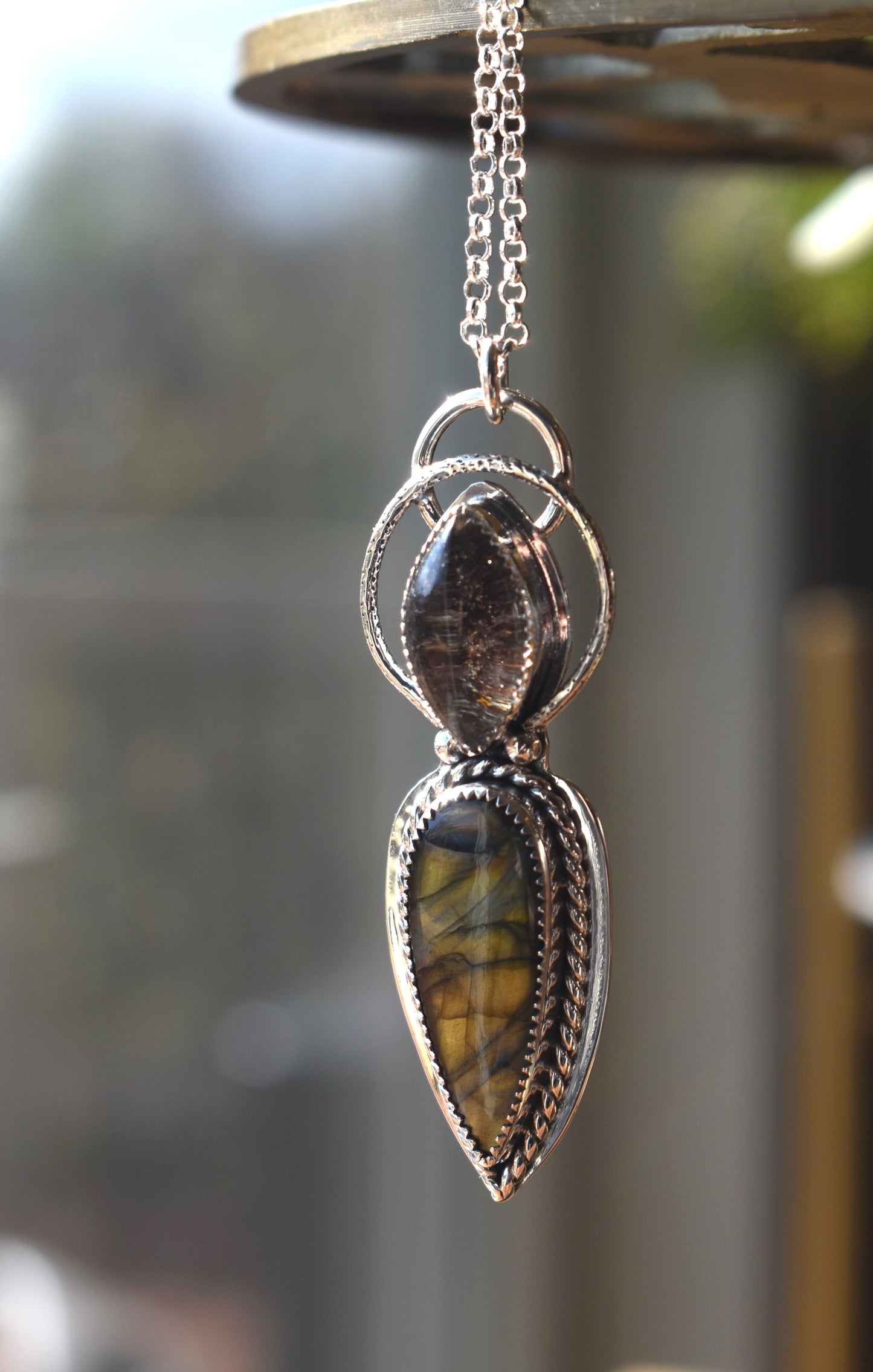 Labradorite and Garden Quartz Necklace