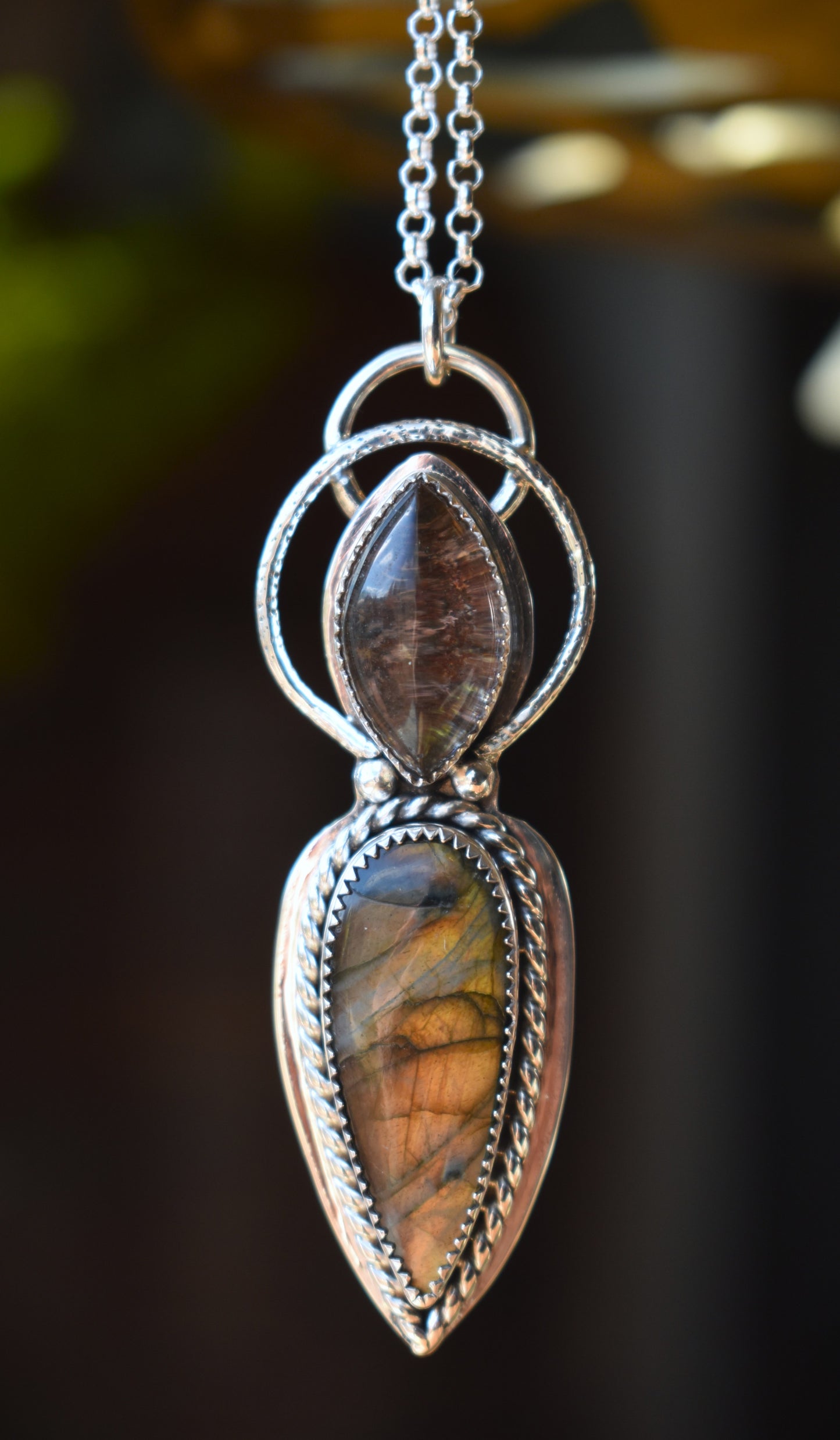 Labradorite and Garden Quartz Necklace