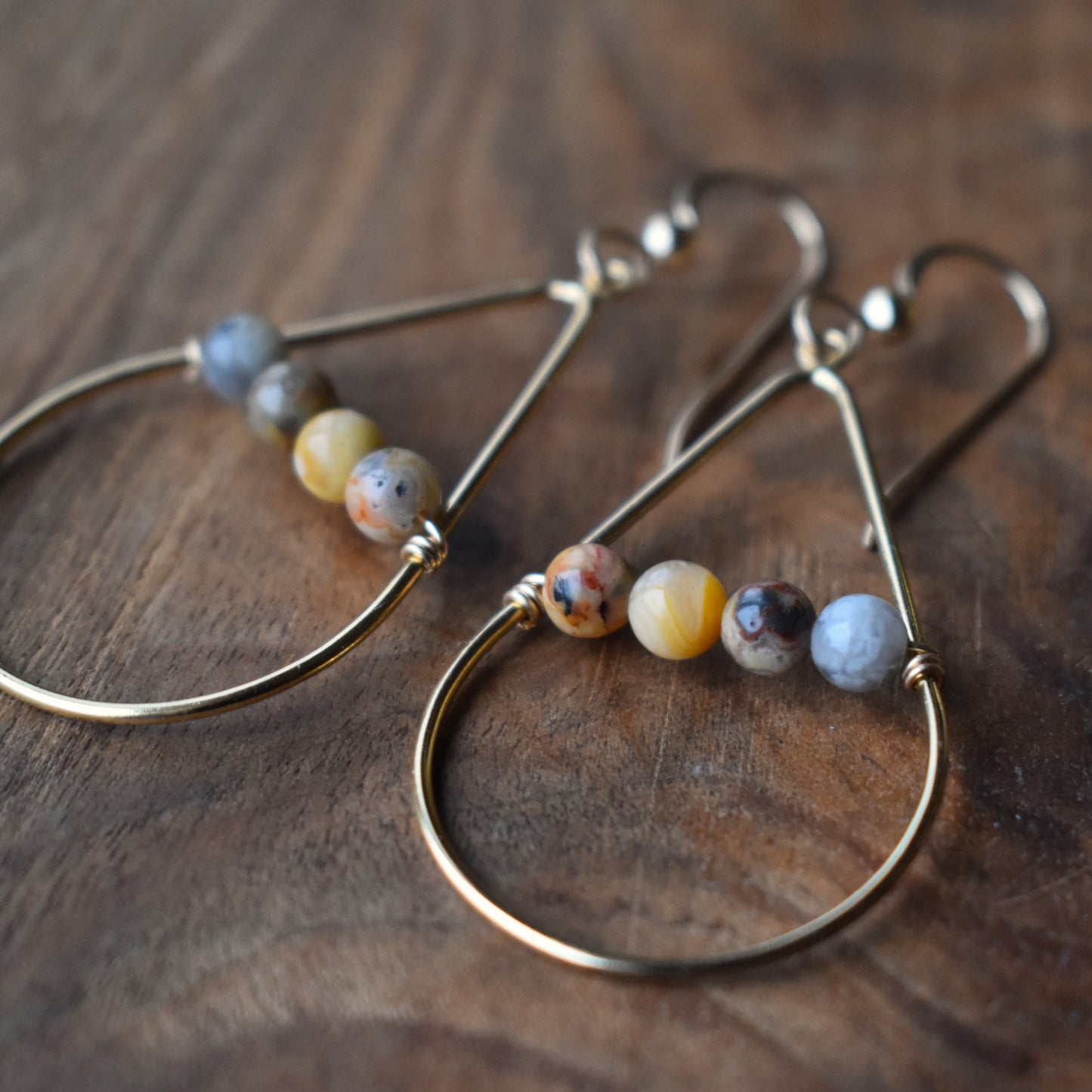 Gold Fill Gemstone Beaded Earrings