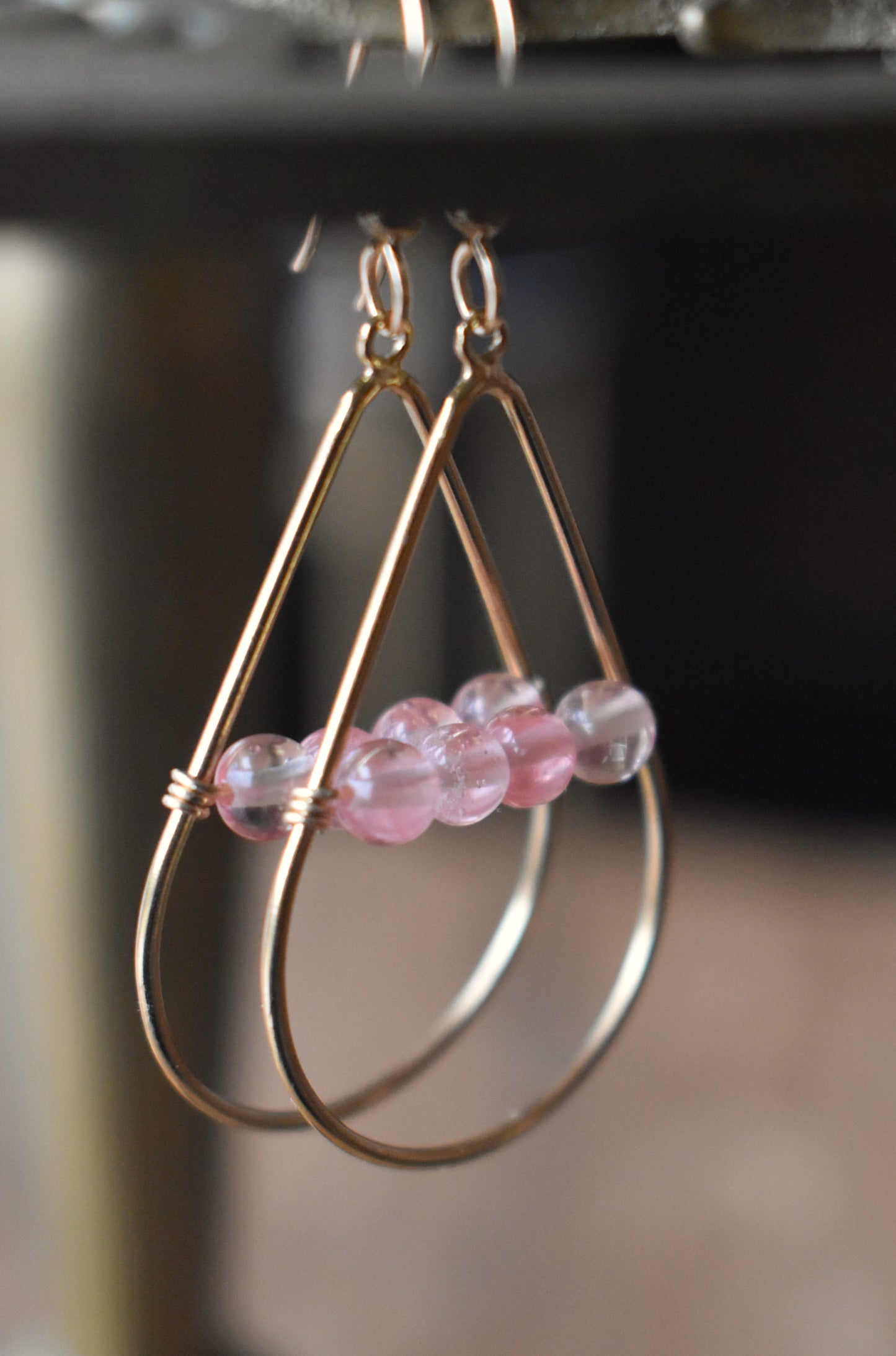 Gold Fill Gemstone Beaded Earrings