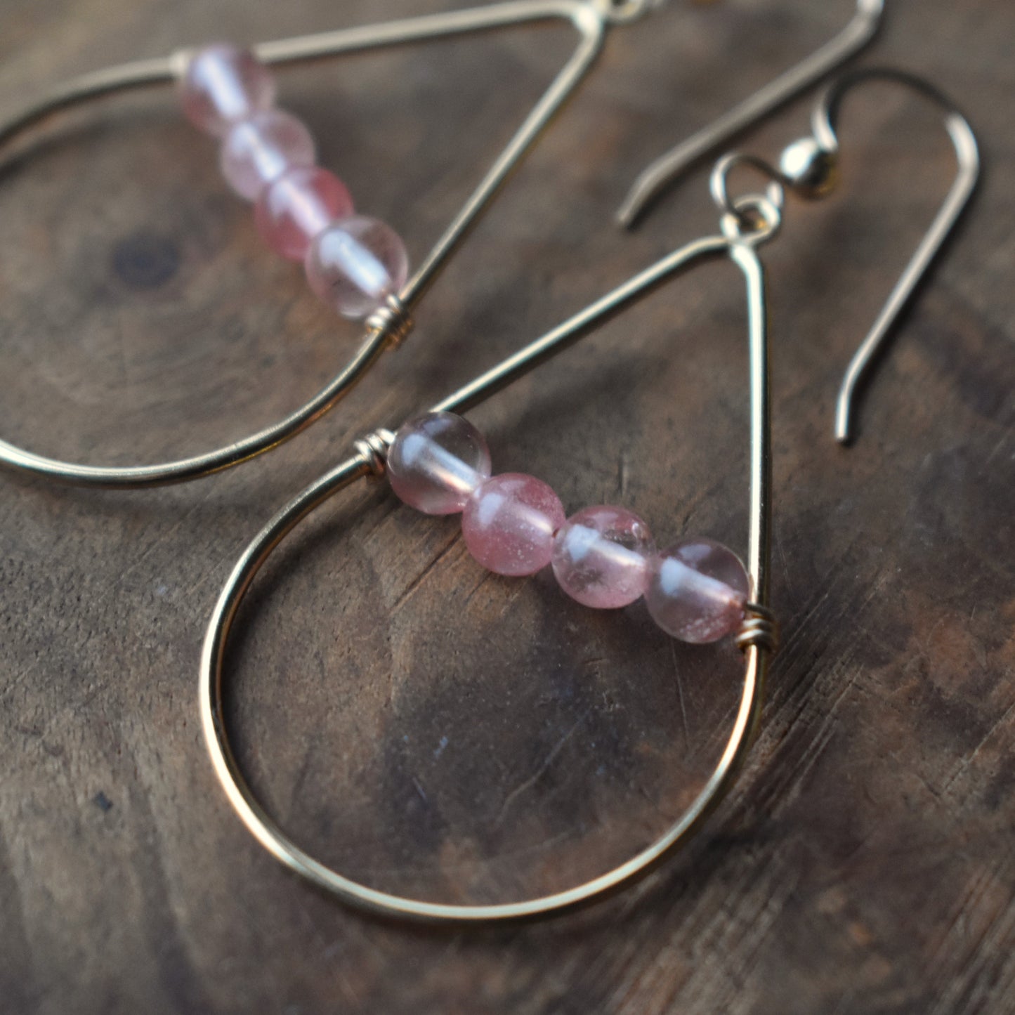 Gold Fill Gemstone Beaded Earrings