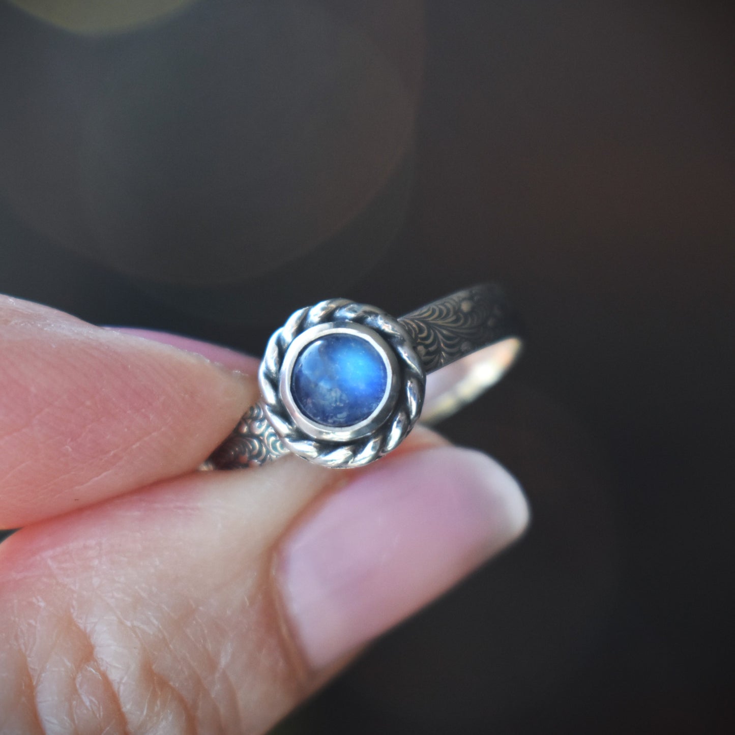 Rainbow Moonstone Ring