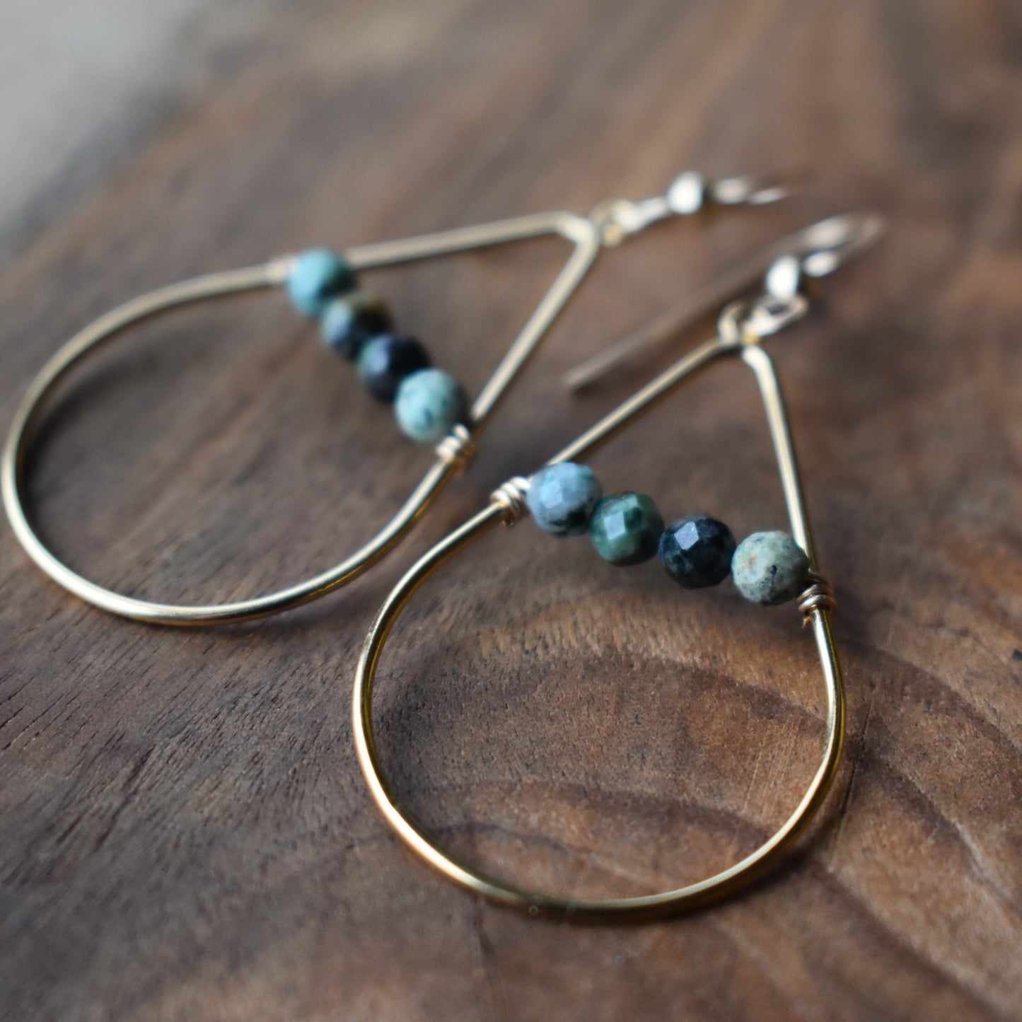 Gold Fill Gemstone Beaded Earrings