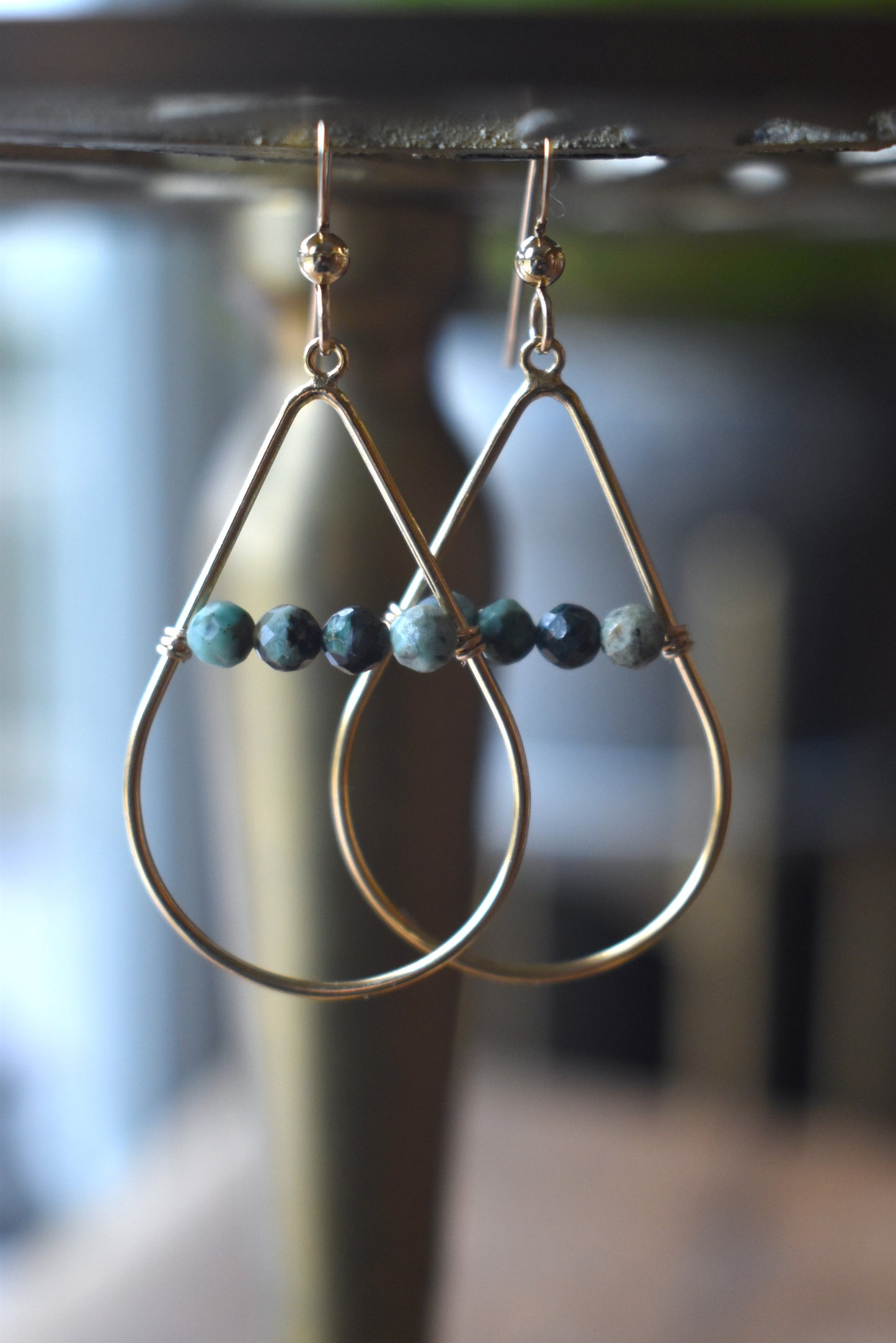 Gold Fill Gemstone Beaded Earrings