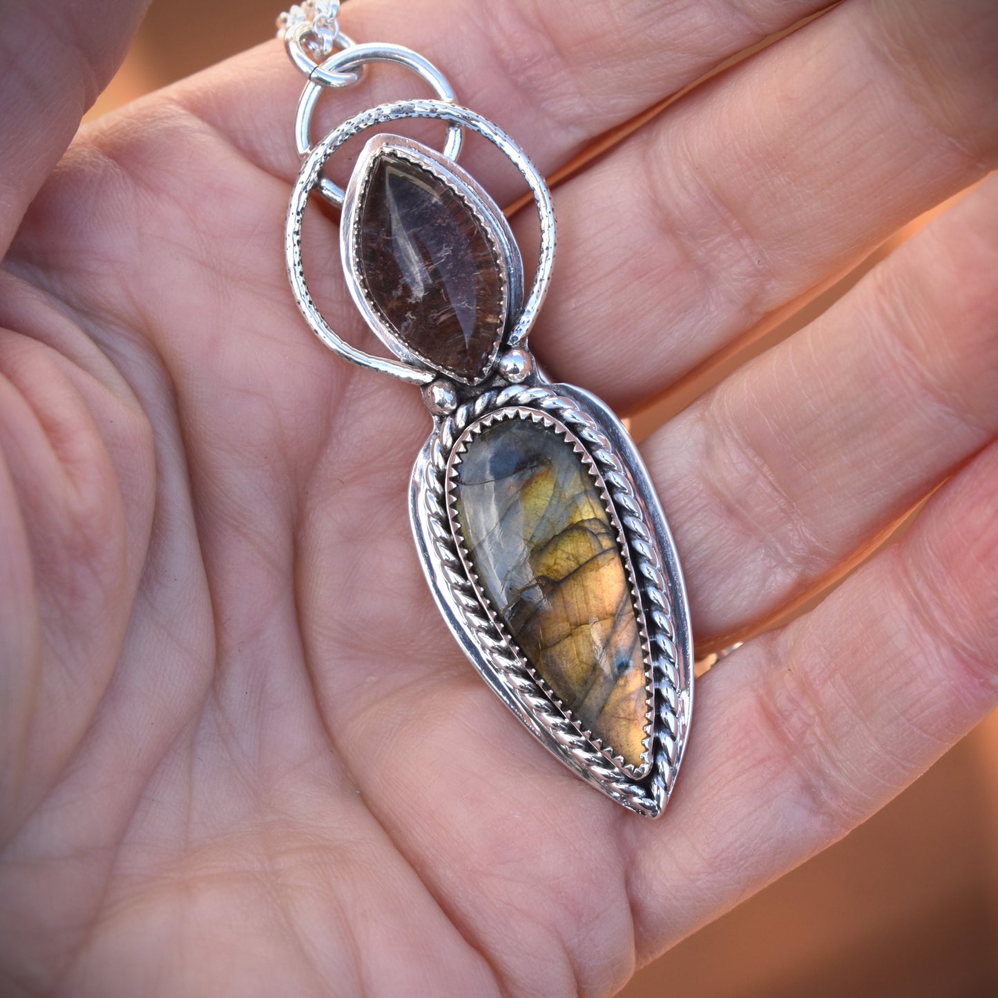 Labradorite and Garden Quartz Necklace