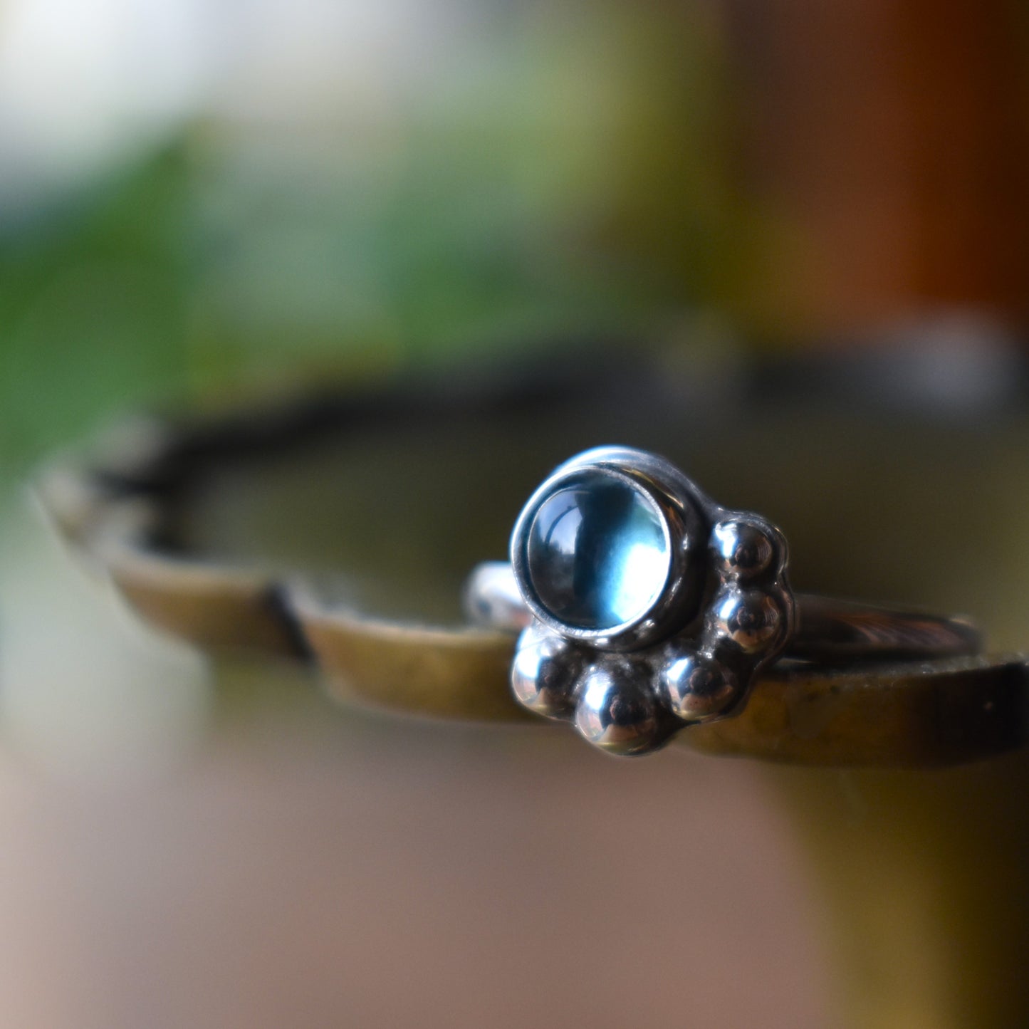 Swiss Blue Topaz Ring - Size 7.5