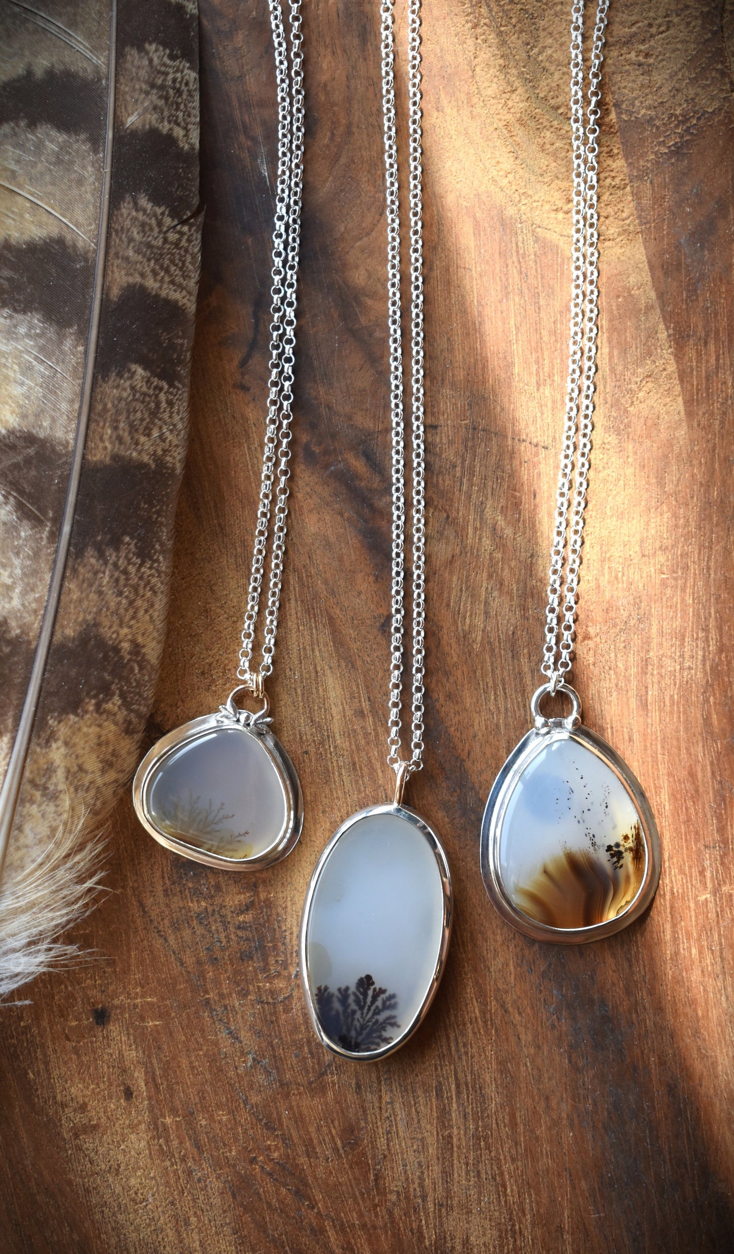 Dendritic Agate Necklace - Floral Vine