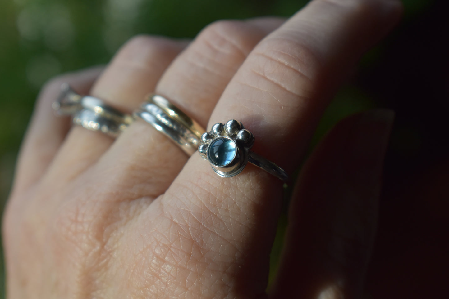 Swiss Blue Topaz Ring - Size 7.5