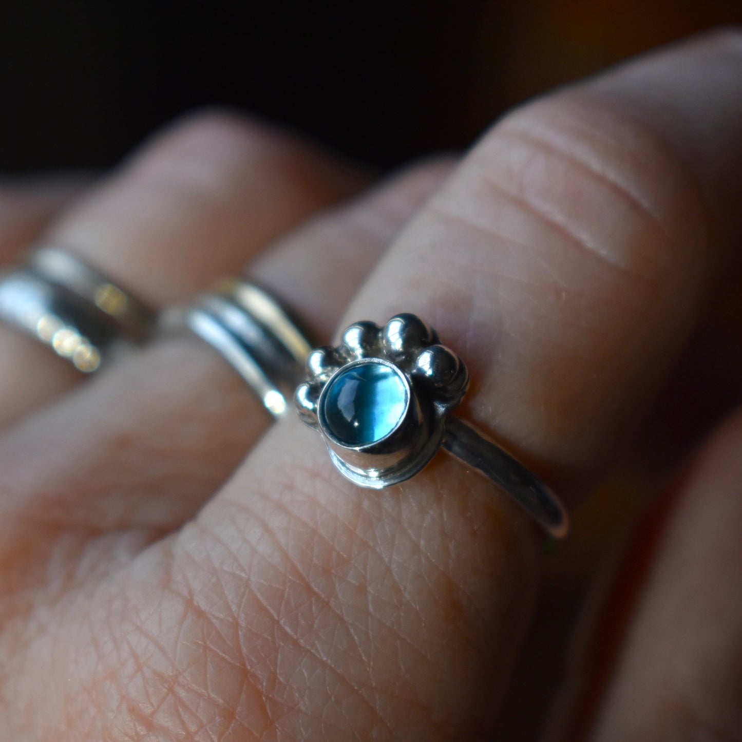 Swiss Blue Topaz Ring - Size 7.5