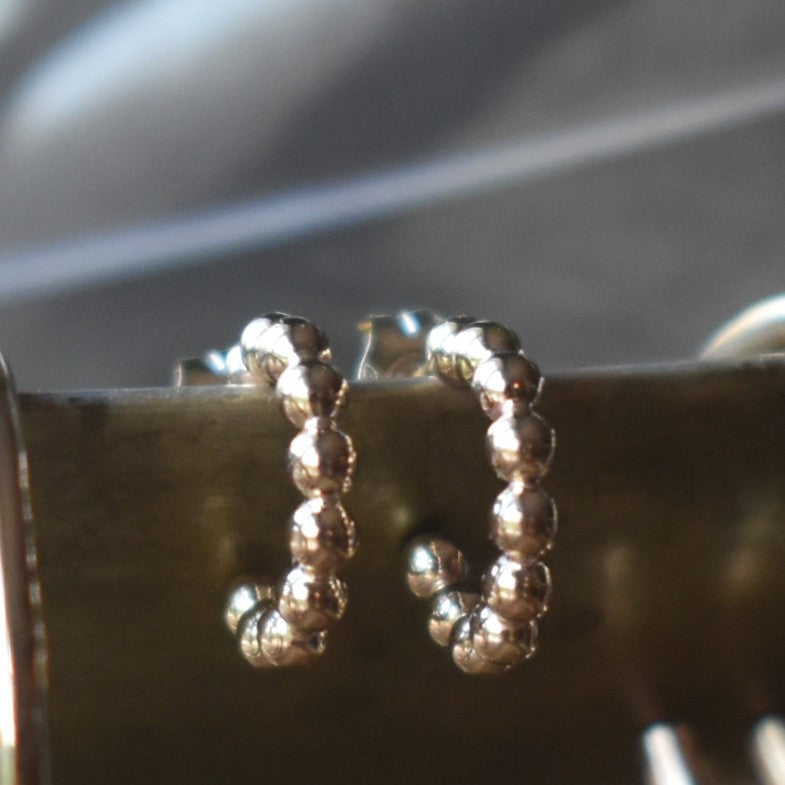 Gold-filled Bead Pattern Tiny Hoops