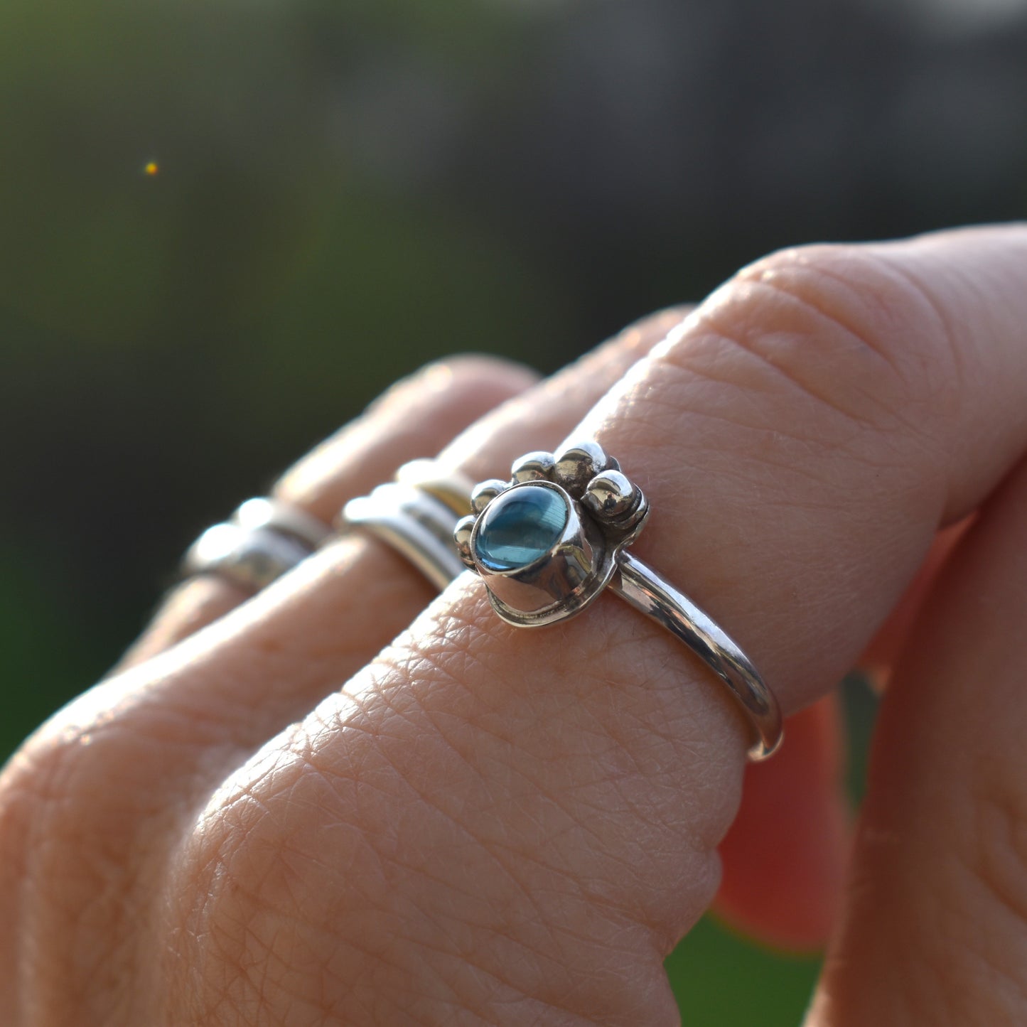 Swiss Blue Topaz Ring - Size 7.5
