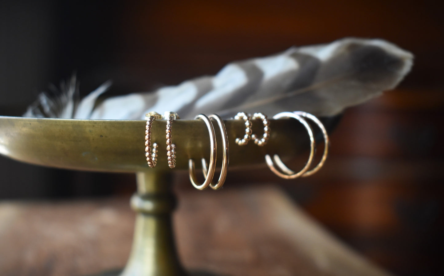 Gold-filled Bead Pattern Hoops