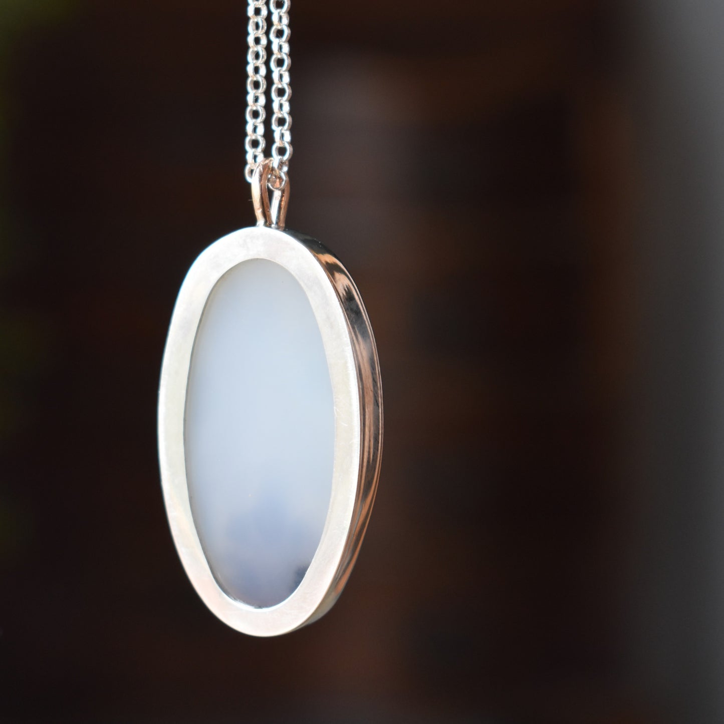 Dendritic Agate Necklace - oval